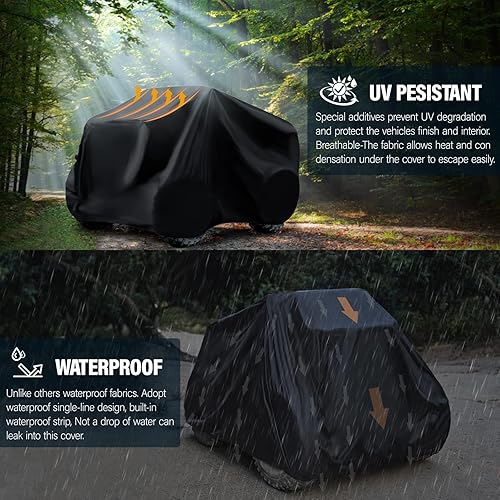Miniatura 4 de Cubierta para cuatrimoto, impermeable, resistente al viento, protección para todo tipo de clima, 4 ruedas para Kawasaki, Honda, Polaris, Yamaha, 86