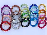 Vista 6 de Alambre de aluminio anodizado calibre 15 de 49 pies para hacer joyas y manualidades (0.059 in, negro, 41510)