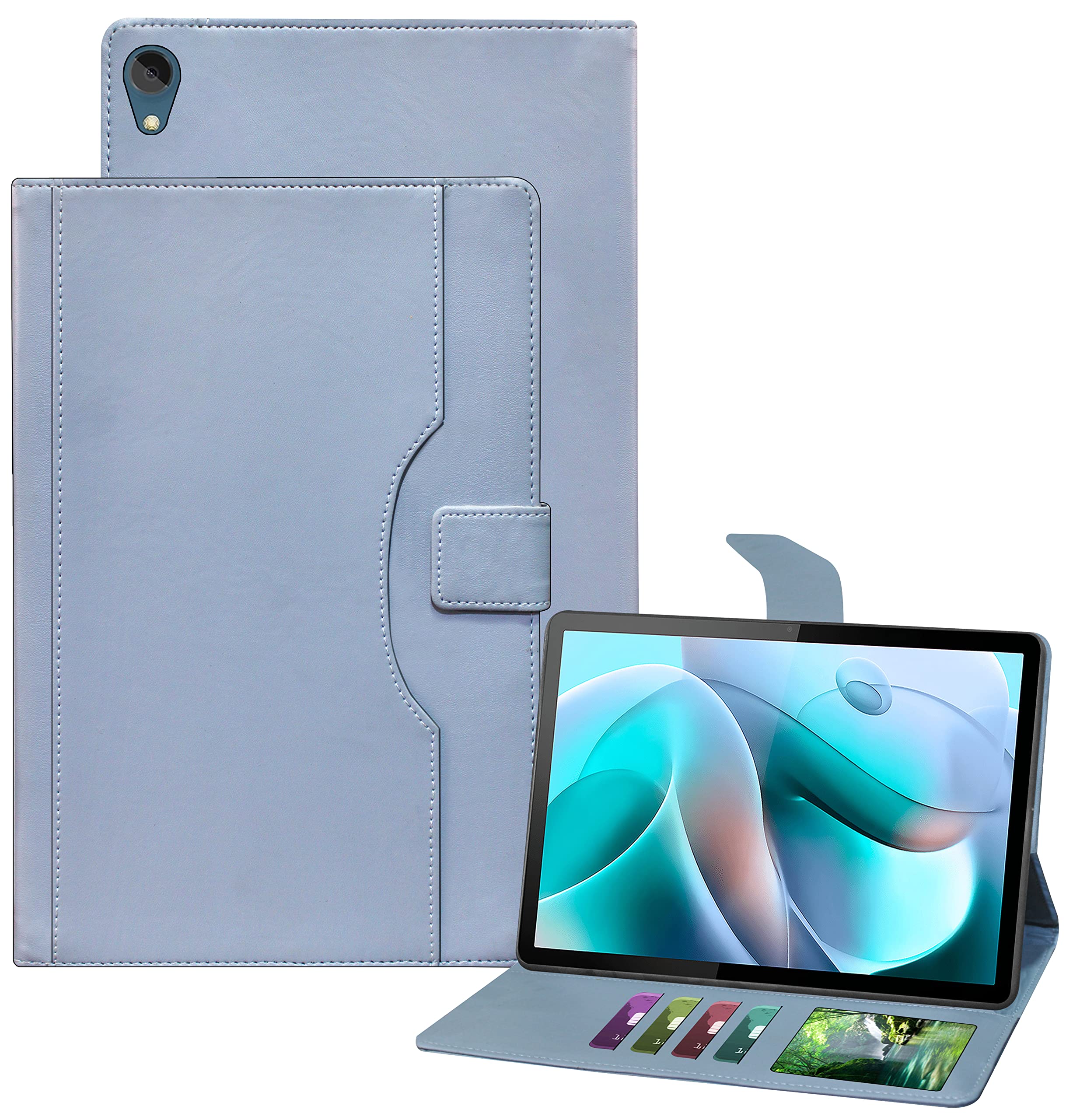 TGK Multi-Angle with Viewing Stand Leather Flip Case Cover for Motorola Moto Tab G70 LTE 11 inch (Sky Blue) (B09W9GLK5X) Amazon Price History, Amazon Price Tracker