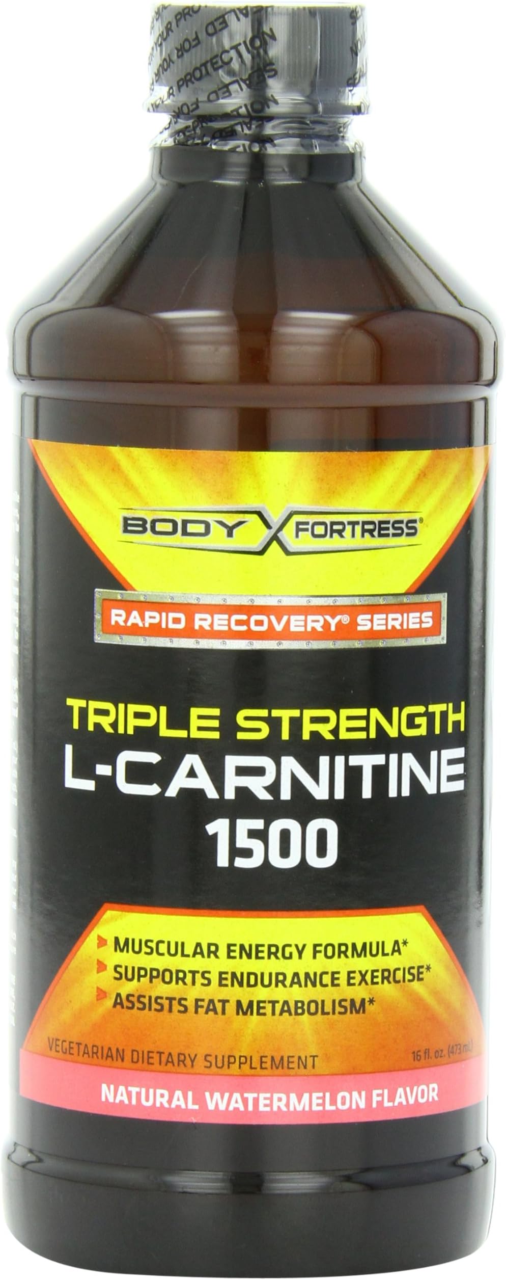 Body Fortress Triple Strength L-Carnitine 1500 Nutrition Beverages, Watermelon, 16 Ounce