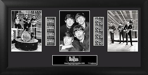 FILMCELLS - The Beatles - Presentación de arte mural de edición limitada de 20" x 11" - Incluye dos tiras de película de 1.378 in y certificado de