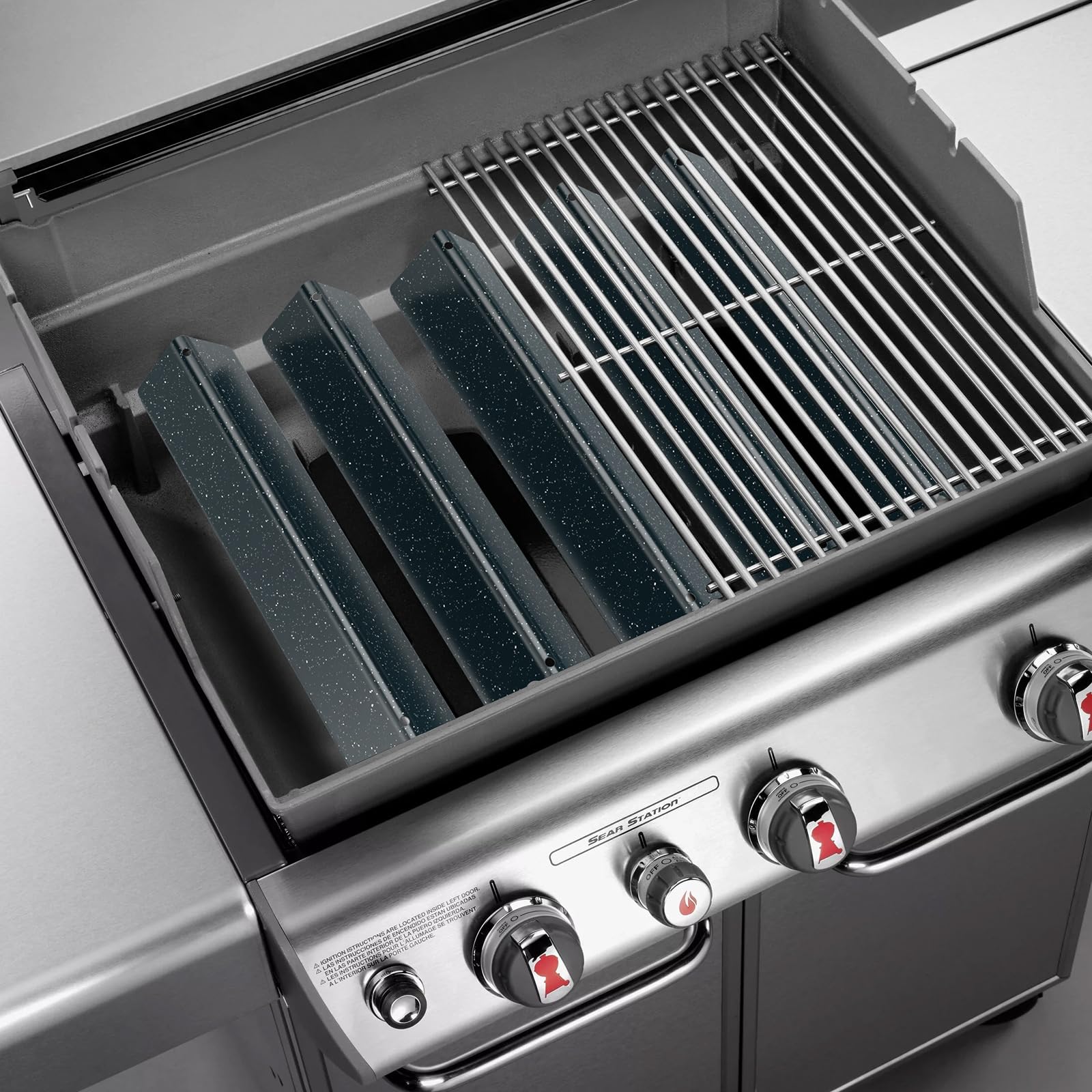 7636 Barre Flavorizer in Smalto Porcellanato, Ricambio Accessori da 38,9 cm per Barbecue a Gas, per Weber Spirit I&II E-310/320/330, S-310/320/330 (con manopole bruciatore Anteriori)