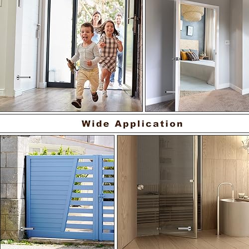 Miniatura 6 de Topes de puerta largos, tope de puerta de acero inoxidable de 6 pulgadas, soporte de puerta comercial montado en la pared, punta de goma sólida de