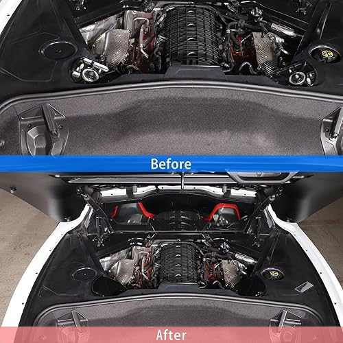 Miniatura 2 de TOYCIDFG Engine Bay - Cubierta de panel de protección contra impactos para Chevrolet C8 Corvette 2020-2024 Tapa de torre absorbente (negro brillante)