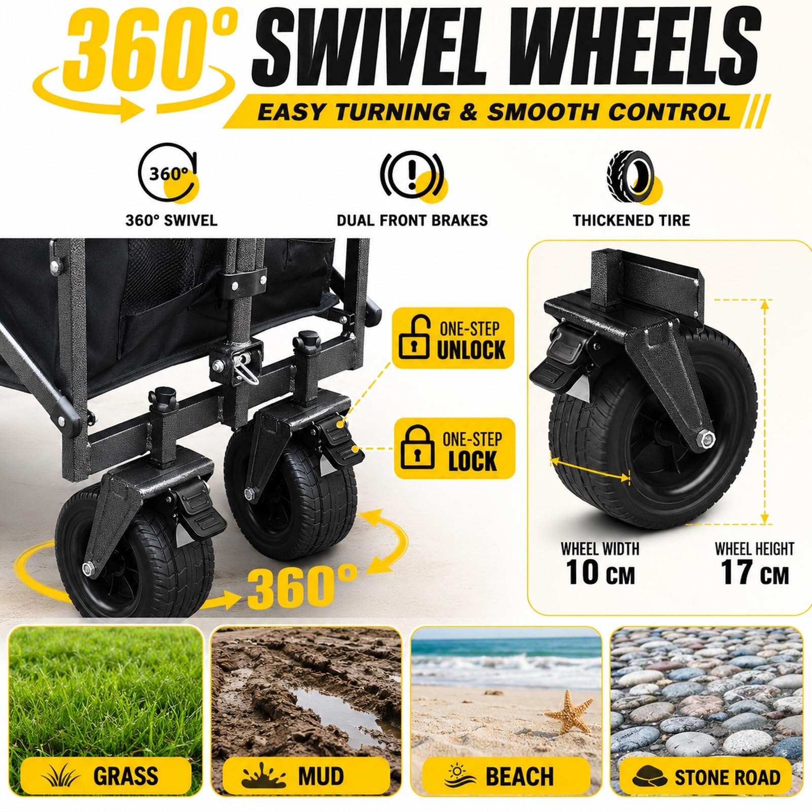 HARELA Genérico Puesto de Mercado con toldo, Móvil de Venta Ambulante de Comida, Carrito De Vendedor De Comida para Puestos Callejeros, Ferias De Artesanía(Black)