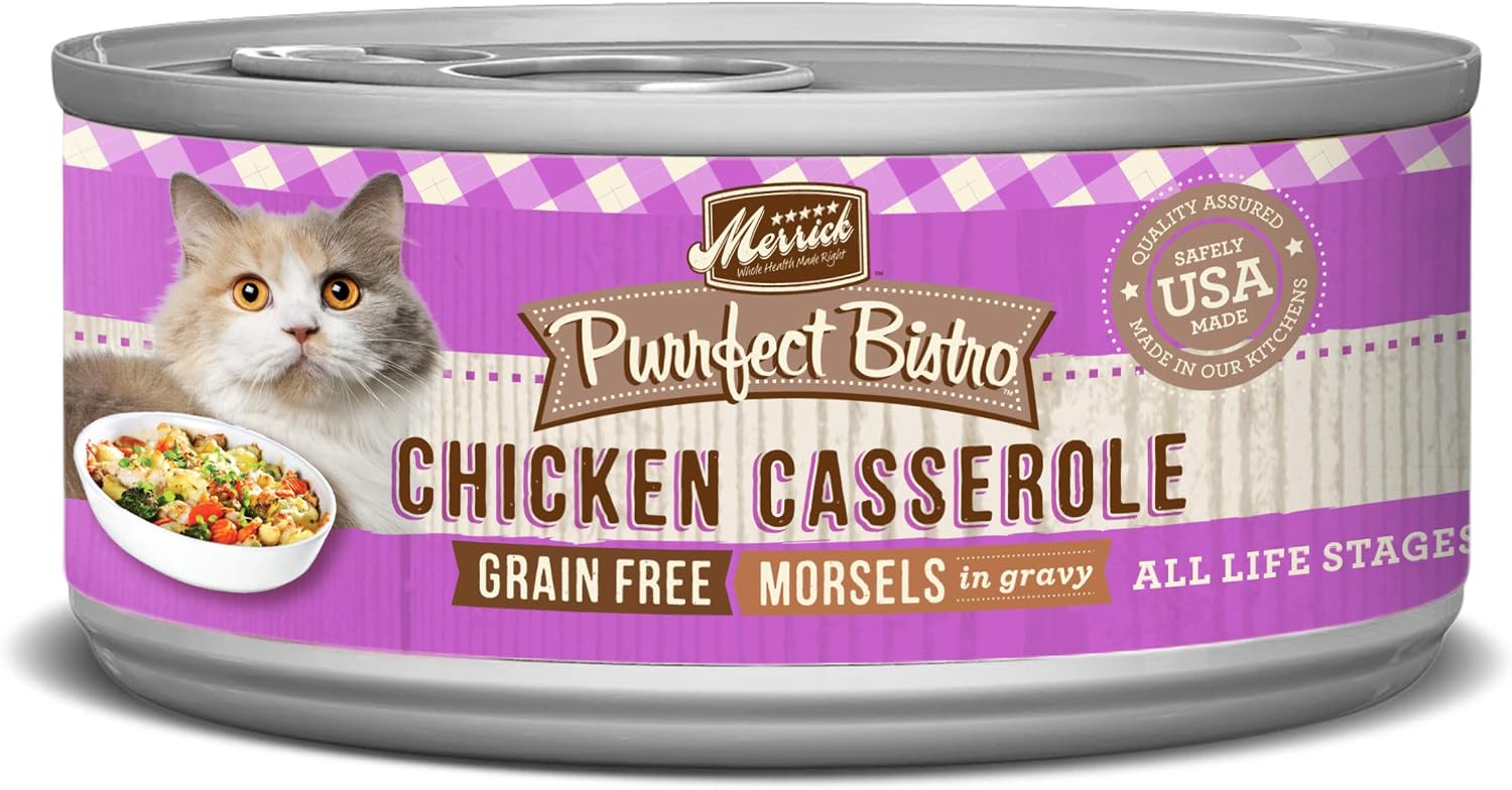 Merrick Purrfect Bistro Grain Free, 5.5 oz, Chicken Casserole - Pack of 24
