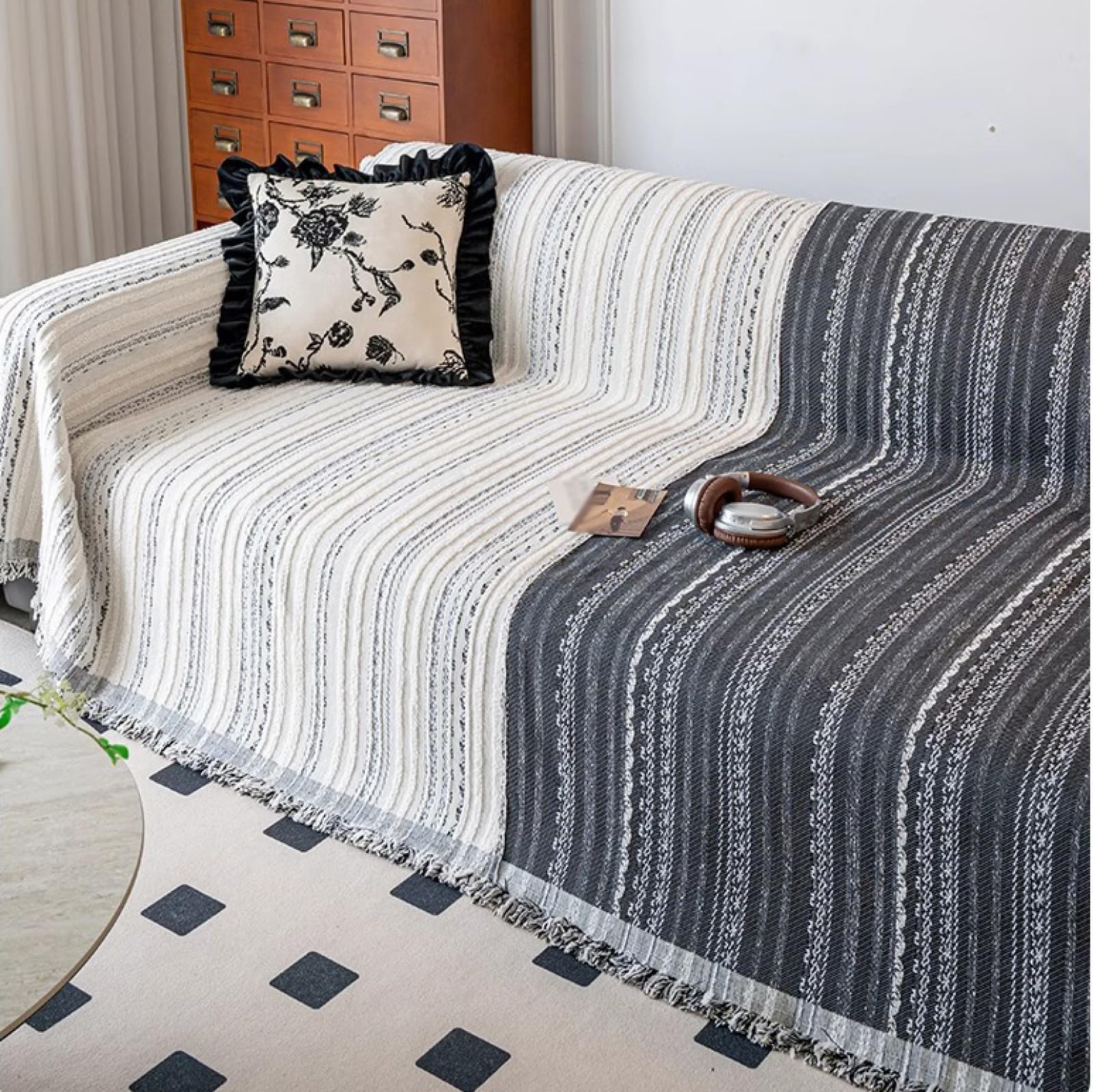 Pokrowiec na sofę Chenille na 2 3 4 siedzenia, rzuty na kanapę bardzo dużą, nadającą się do prania sofę Slipcover, pokrowiec na sofę narożną, oddychanie, całoroczny, brązowy, 180 x 180 cm