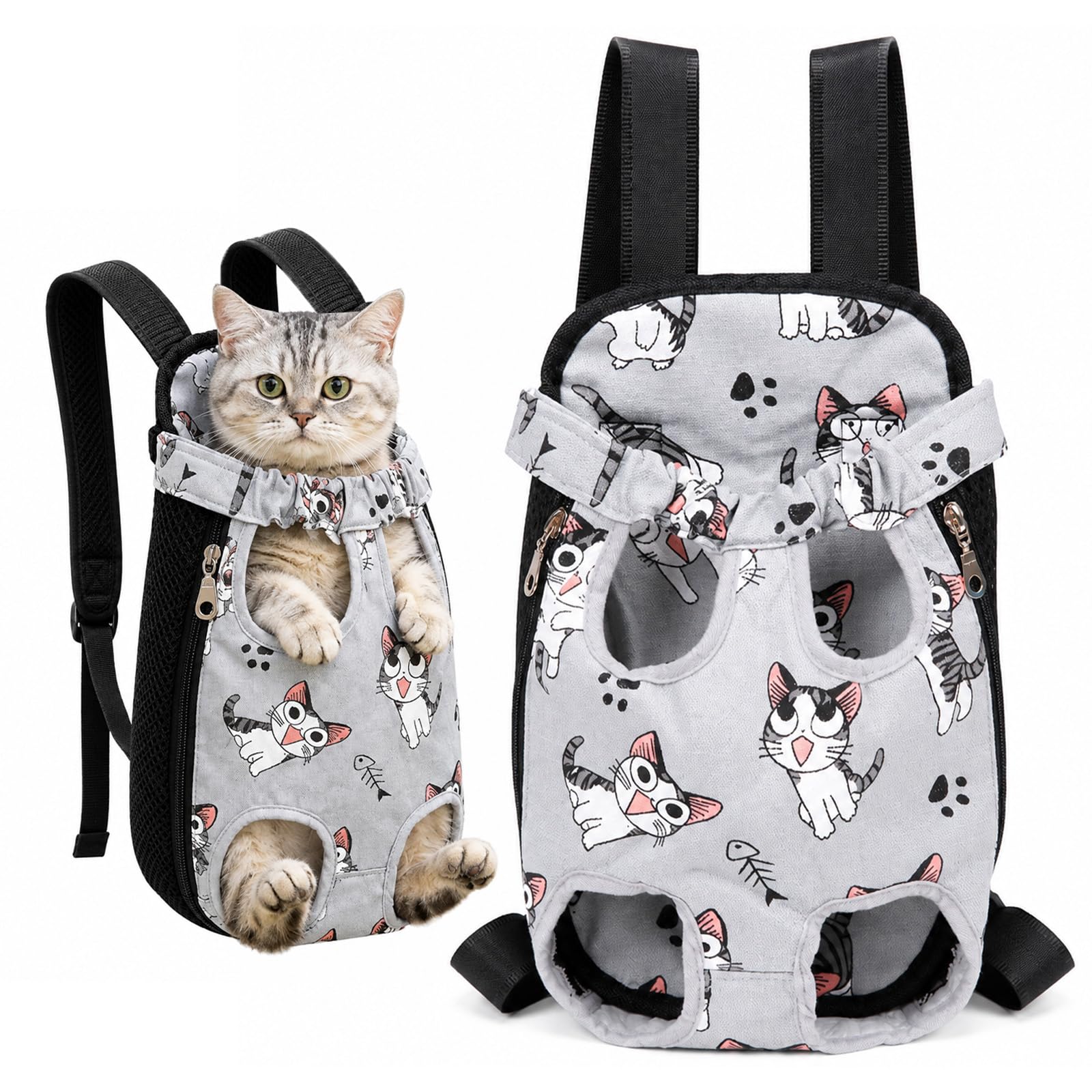 Cartoon Legs Out Kitten Carrier Bag, Soft Fabric Kitten Carrier Backpack
