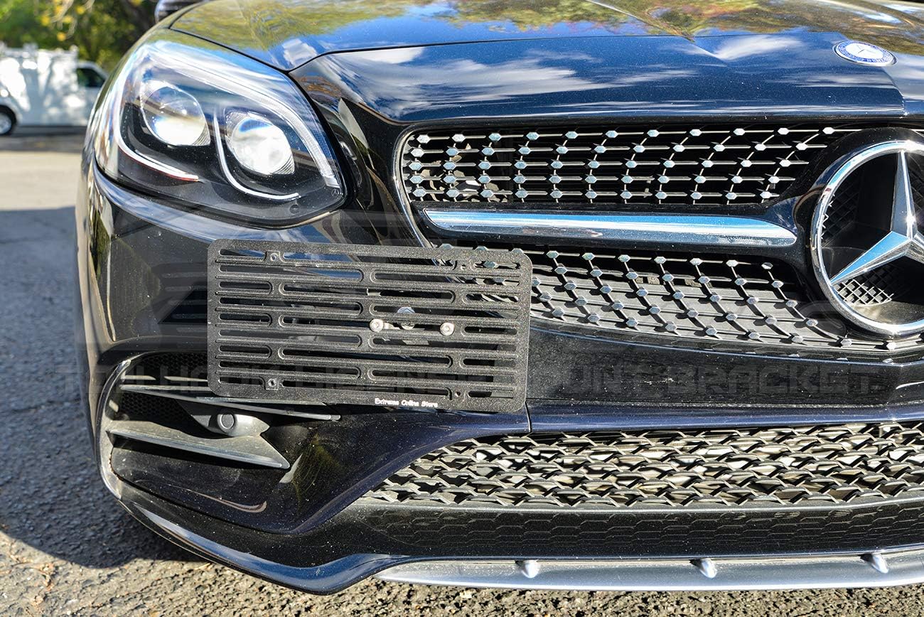 for 2017-Present Mercedes Benz SLC-Class | EOS Plate Version 1 Front Bumper Tow Hook License Relocator Mount Bracket Tow-430 (Mid Size)