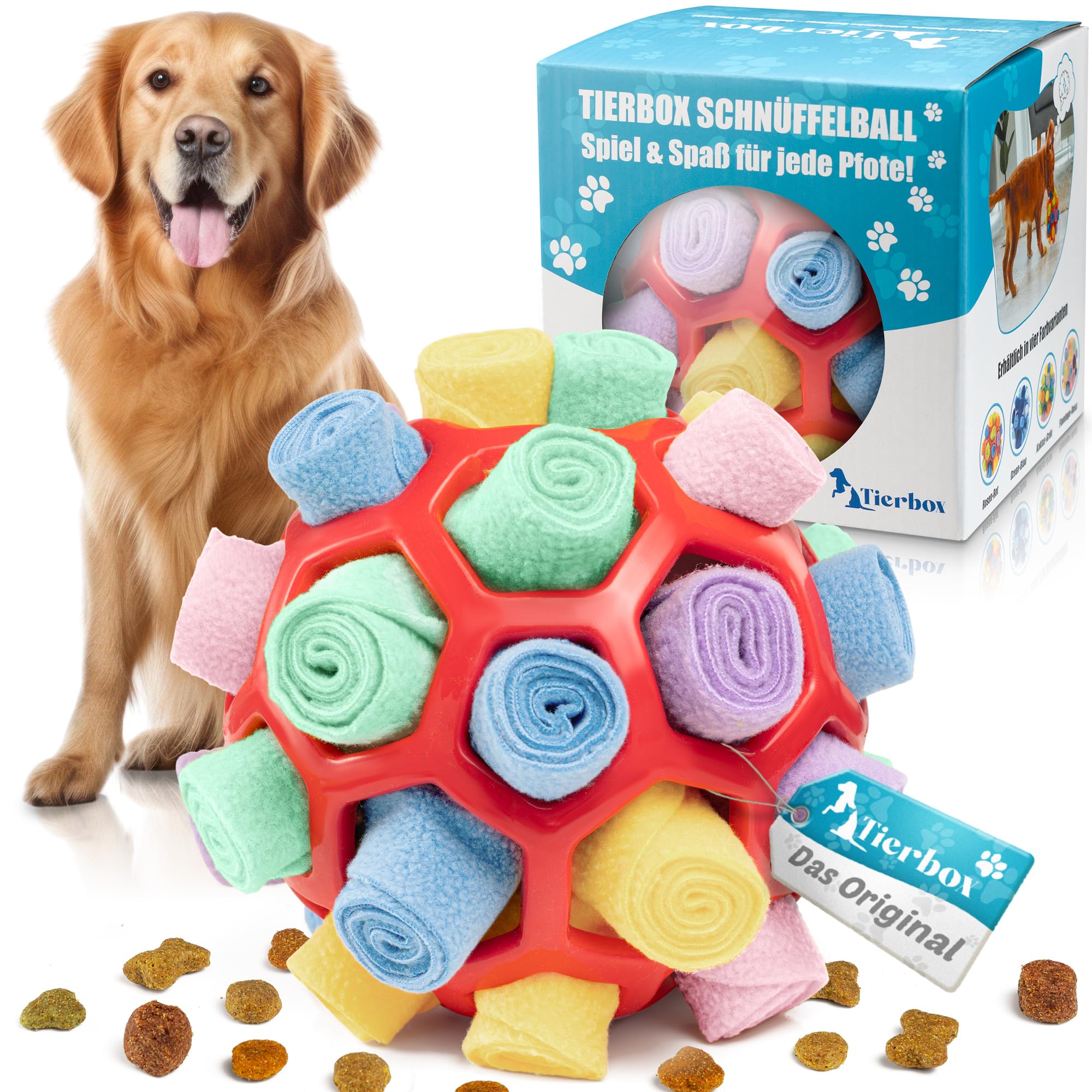 Schnüffelball für Hunde Intelligenzspielzeug [für alle Hunde] Schnüffelspiele Hund | Rosen Rot