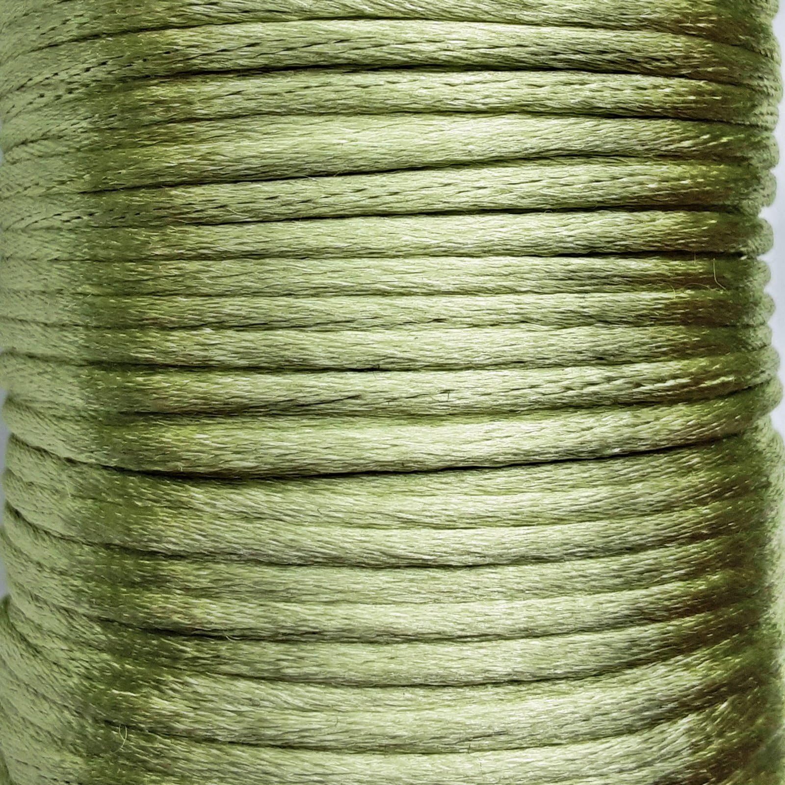 Mart-Mon Lt. Sage Green Satin Cord 2Mm Rattail Knotting Thread 30M Sewing Crafts And Jewelry Making (Lt. Sage Green)
