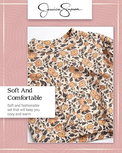 Miniatura 4 de Jessica Simpson Conjunto de 2 piezas de camiseta y pantalones deportivos para bebé, ropa de juego bebés, niños pequeños, niñas