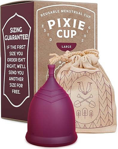 Pixie Cup Copa menstrual Clasificado 1 para la taza de período más cómoda y reutilizable Úselo durante 12 horas Reduce los calambres Dura 10
