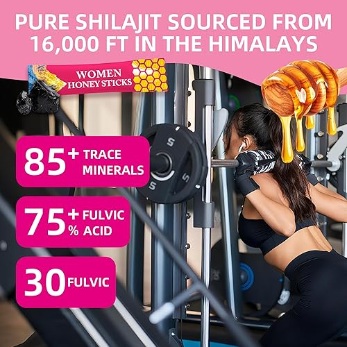 Miniatura 3 de ElixLabs Her-Lajit Palitos de miel, palitos de miel de fresa, energía natural y potenciador de vitalidad con shatavari y azafrán para equilibrio