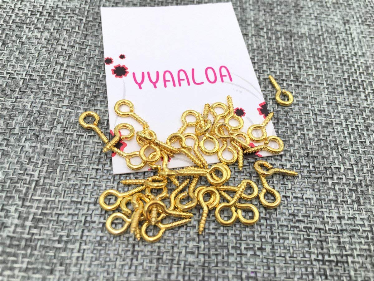 DIY Crafts Pack Of 20X Pcs, Gold Rust Proof Coating, 1 inch Small Screw Eyes Metal Eye Screw Hooks Self Tapping S(Pack Of 20X Pcs, Gold Rust Proof Coating) — Amazon image 7