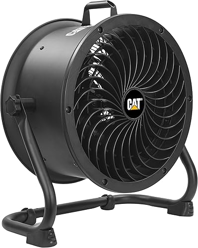 Caterpillar® fan 14”-Blade High-Velocity Drum Fan Heavy Duty Industrial Grade (Black, 2-in-1): 2,300 CFM, 4-Speed, 360 Degree Adjustable Drum Head,