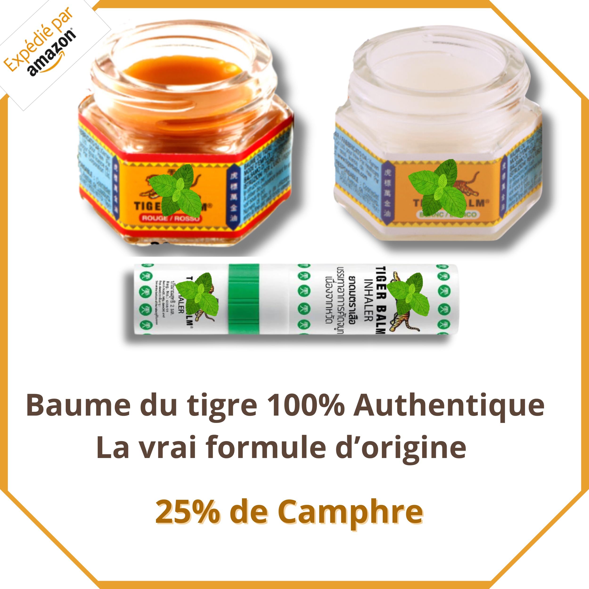 le veritable Baume chauffant thai 30gr, extra fort lot de 03 produits pour les douleurs articulaire mal de dos effet chaud et froid, avant et apres le sport (02 baume et inhalateur)