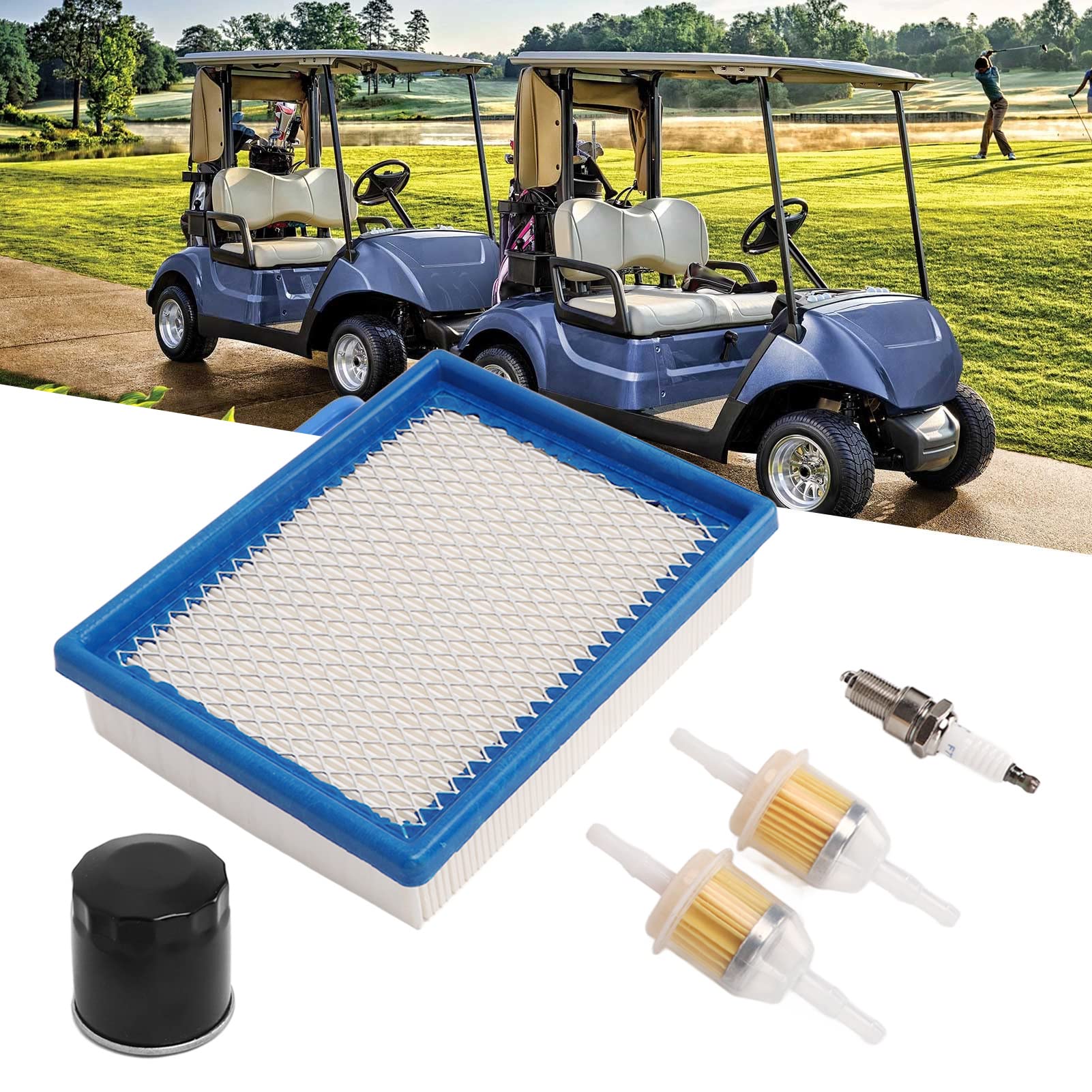 KIMISS Club Car DS Tune Up Kit, Golf Cart Tune Up Kit Combustible Aceite Filtro de Aire Bujía 41016467 102003201 para Club Car DS 1992 Up