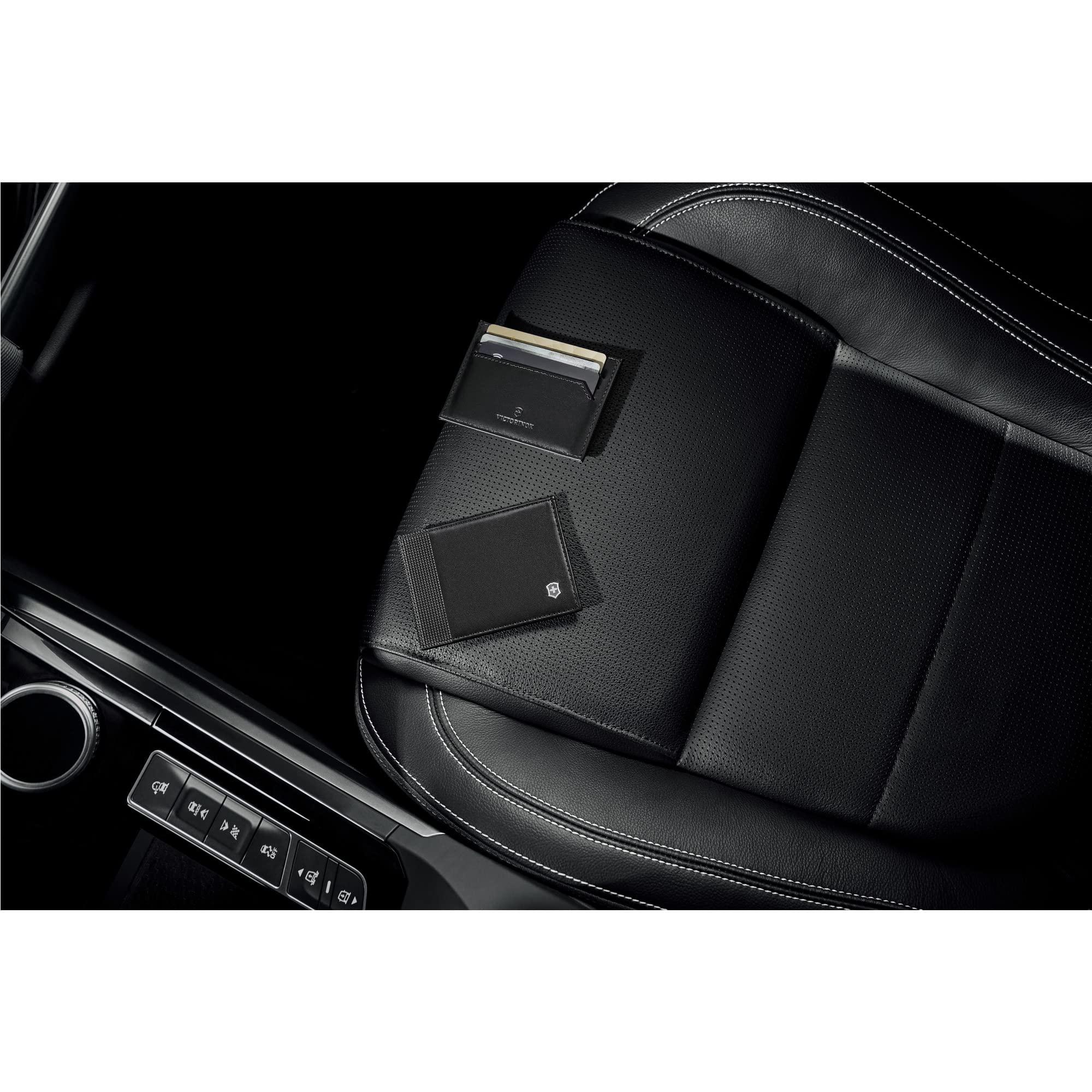 Victorinox Altius Alox Slim Card Case, Tarjetero de Piel con protección RFID, Mujer/Hombre, con Compartimentos para Tarjetas y Compartimentos Laterales, Negro