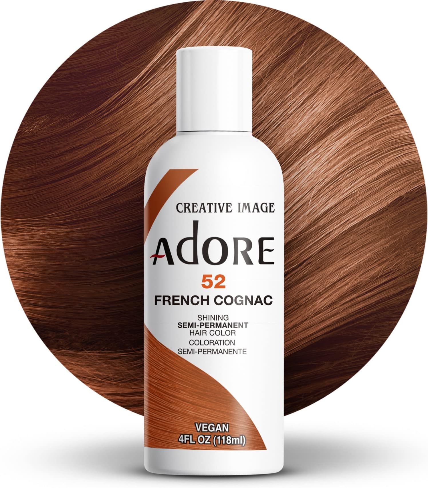 Adore Shining Semi Permanent Hair Colour, 52 French Cognac