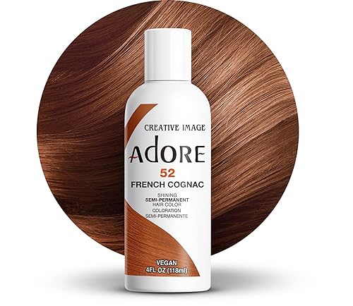 Miniatura 1 de Adore Tinte semipermanente para el cabello, vegano y libre de crueldad, 4 onzas líquidas, 052 French Cognac (paquete de 1)