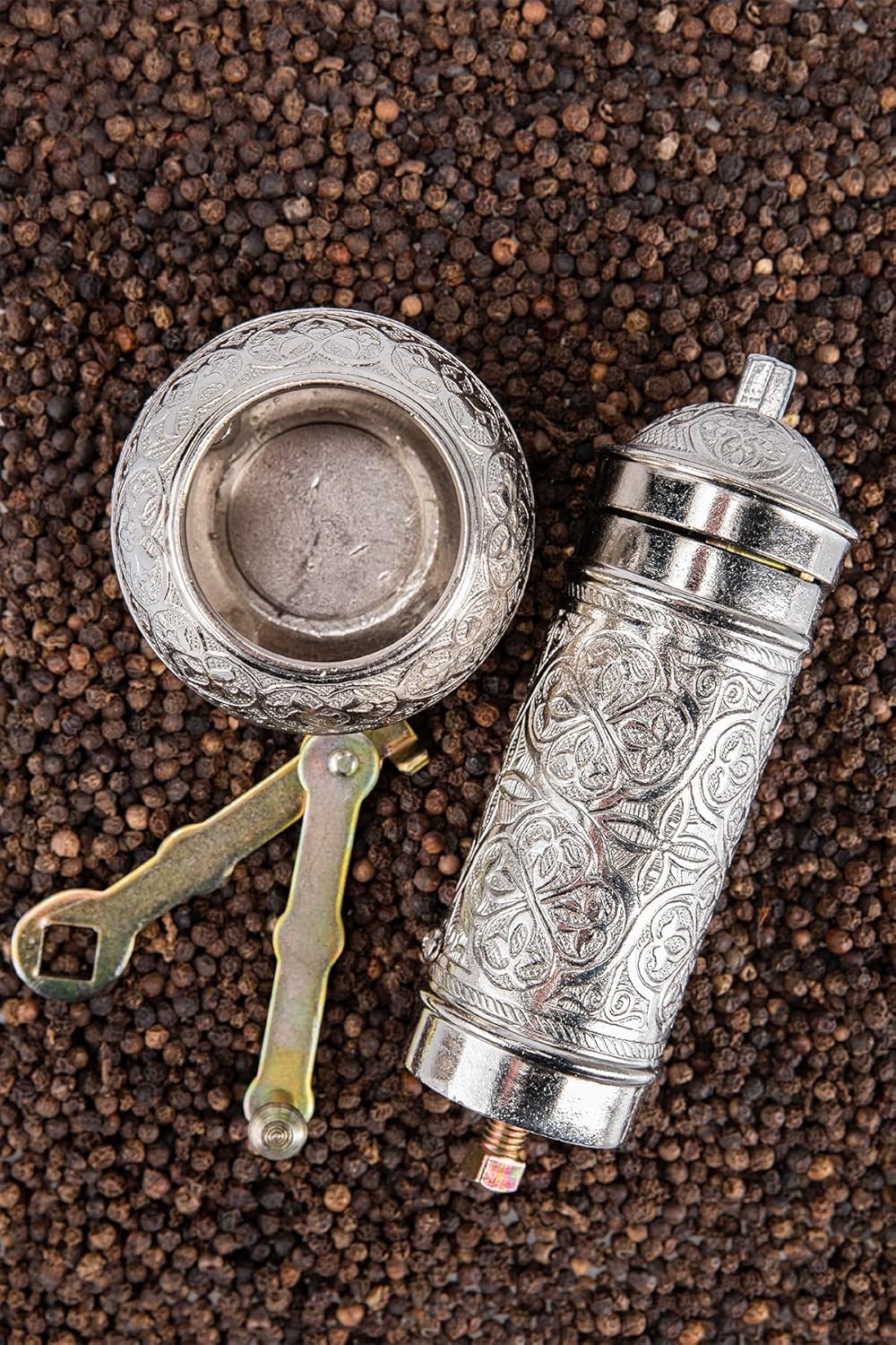 Authentic Coffee Grinder Spice Mill Height 7.1 Inch Width 2.4 Inch - Metallic, One Size