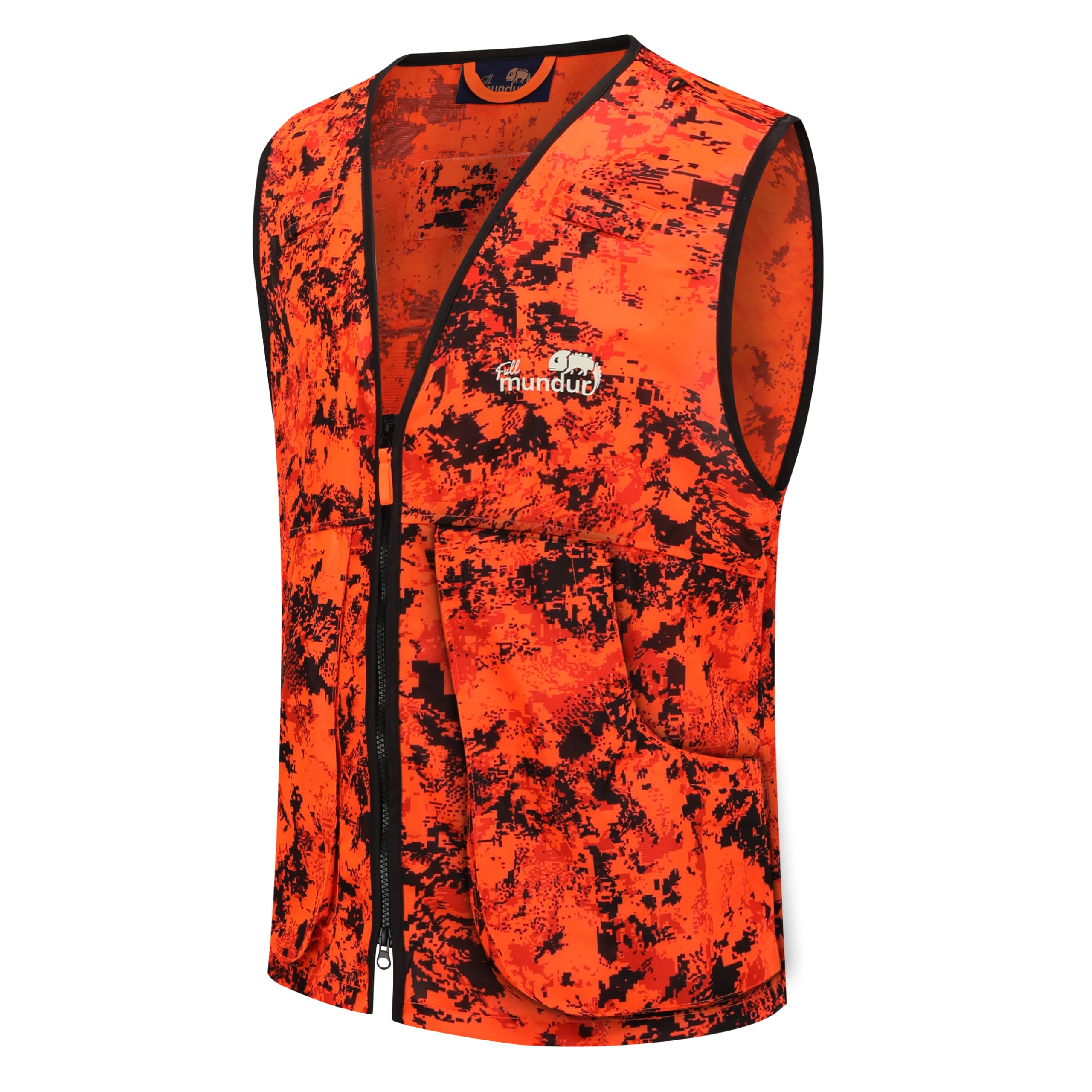 Blaze Camo Orange Hunting Vest Hunting Safety Lightweight Vest with Multiple Pockets for Adults Unisex