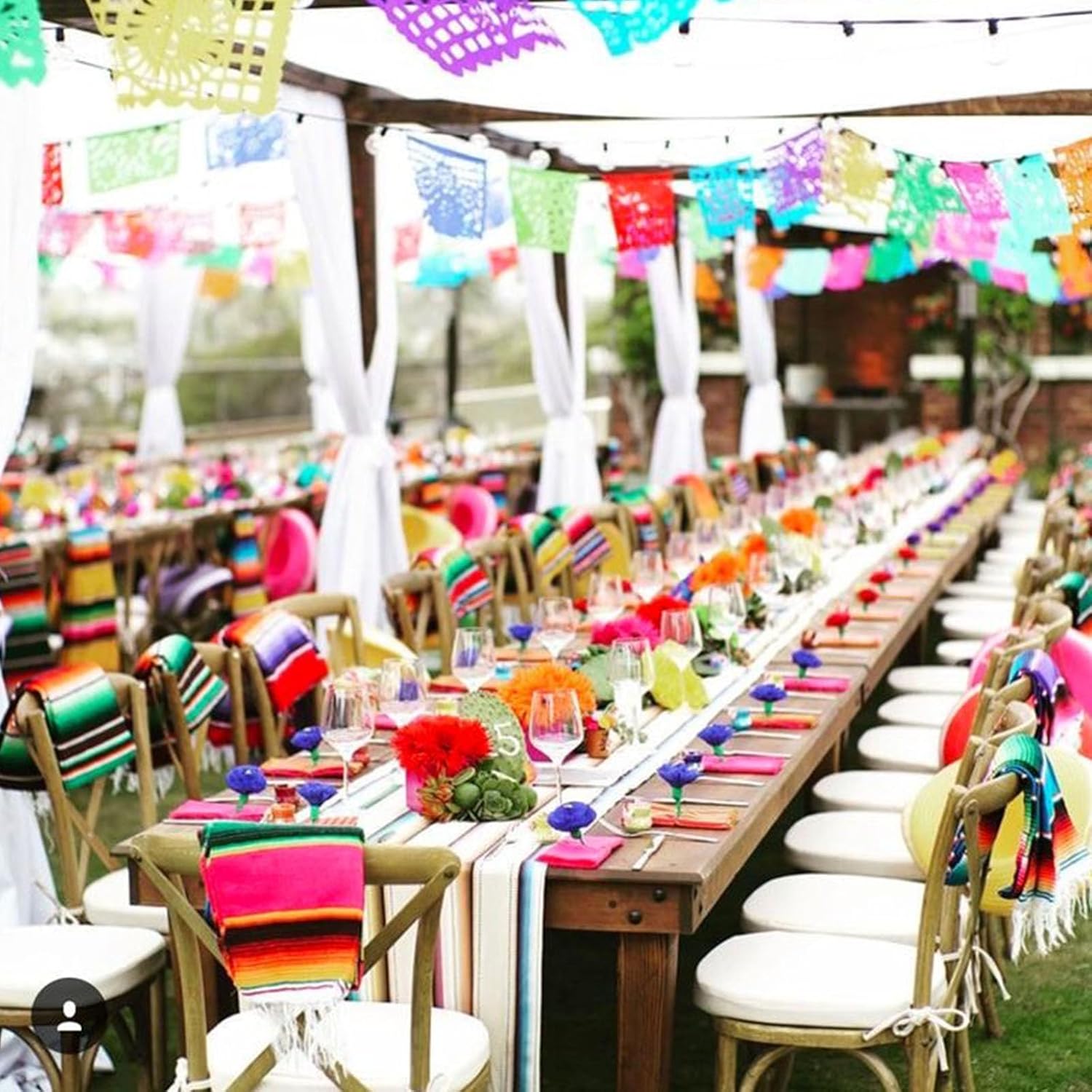 6Pack Mexican Table Runners 14 x 84 Inch Fiesta Mexican Party Decoration Mexican Runners for Table Cinco De Mayo Party Wedding(Hot Pink)