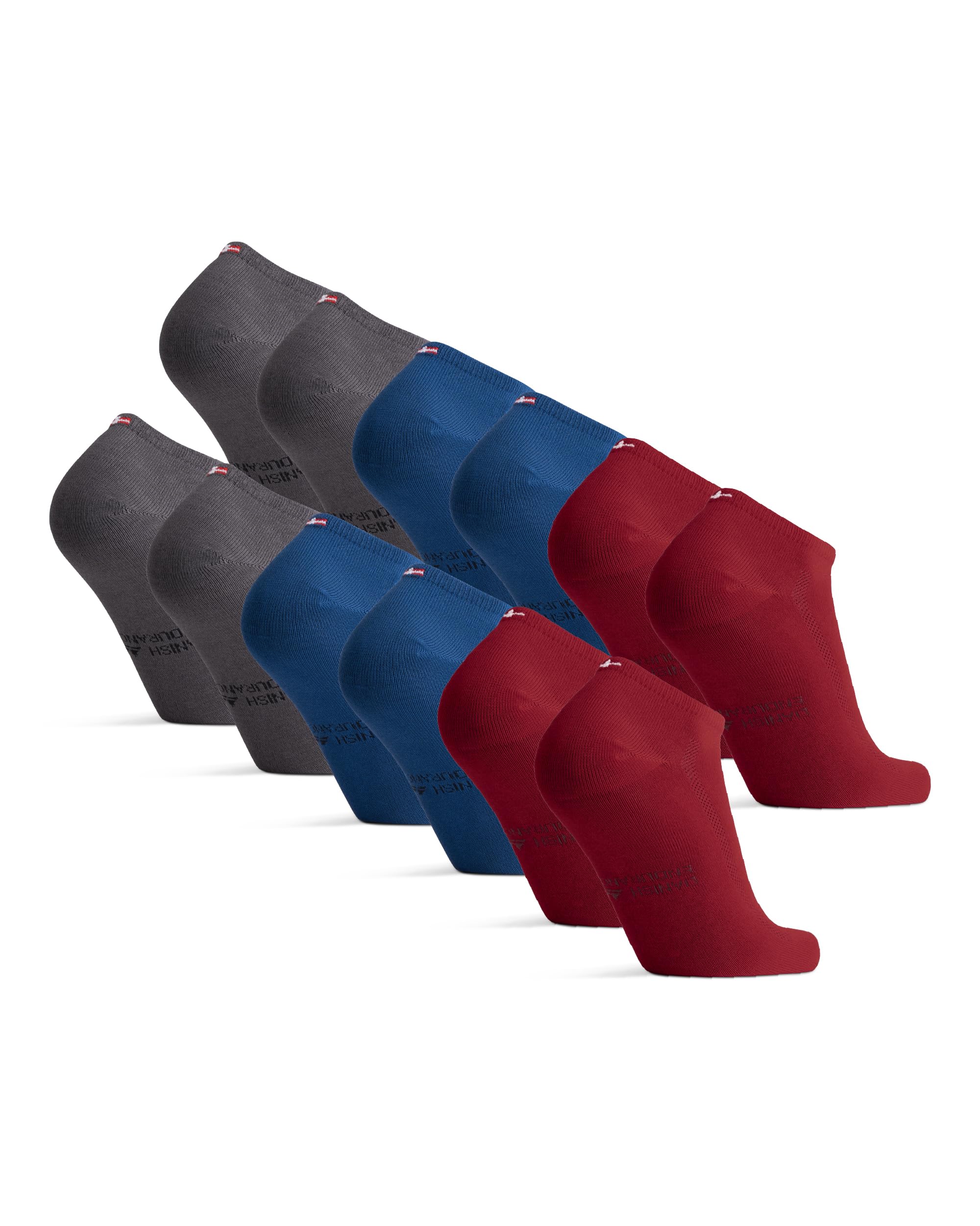 DANISH ENDURANCE Calcetines Tobilleros en Bambú, Calcetines Cortos Transpirables, Extra Suaves, 6 Pack