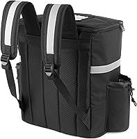 Vista 2 de Homevative - Mochila térmica para entrega de alimentos con soporte para tazas, bolsillo y ventana de recibos, bolsa de refrigeración reutilizable