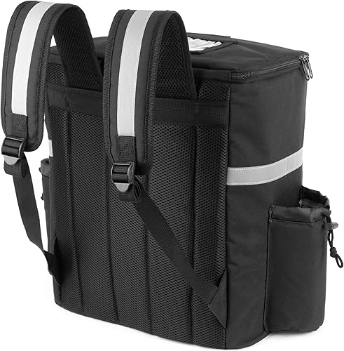 Miniatura 2 de Homevative - Mochila térmica para entrega de alimentos con soporte para tazas, bolsillo y ventana de recibos, bolsa de refrigeración reutilizable