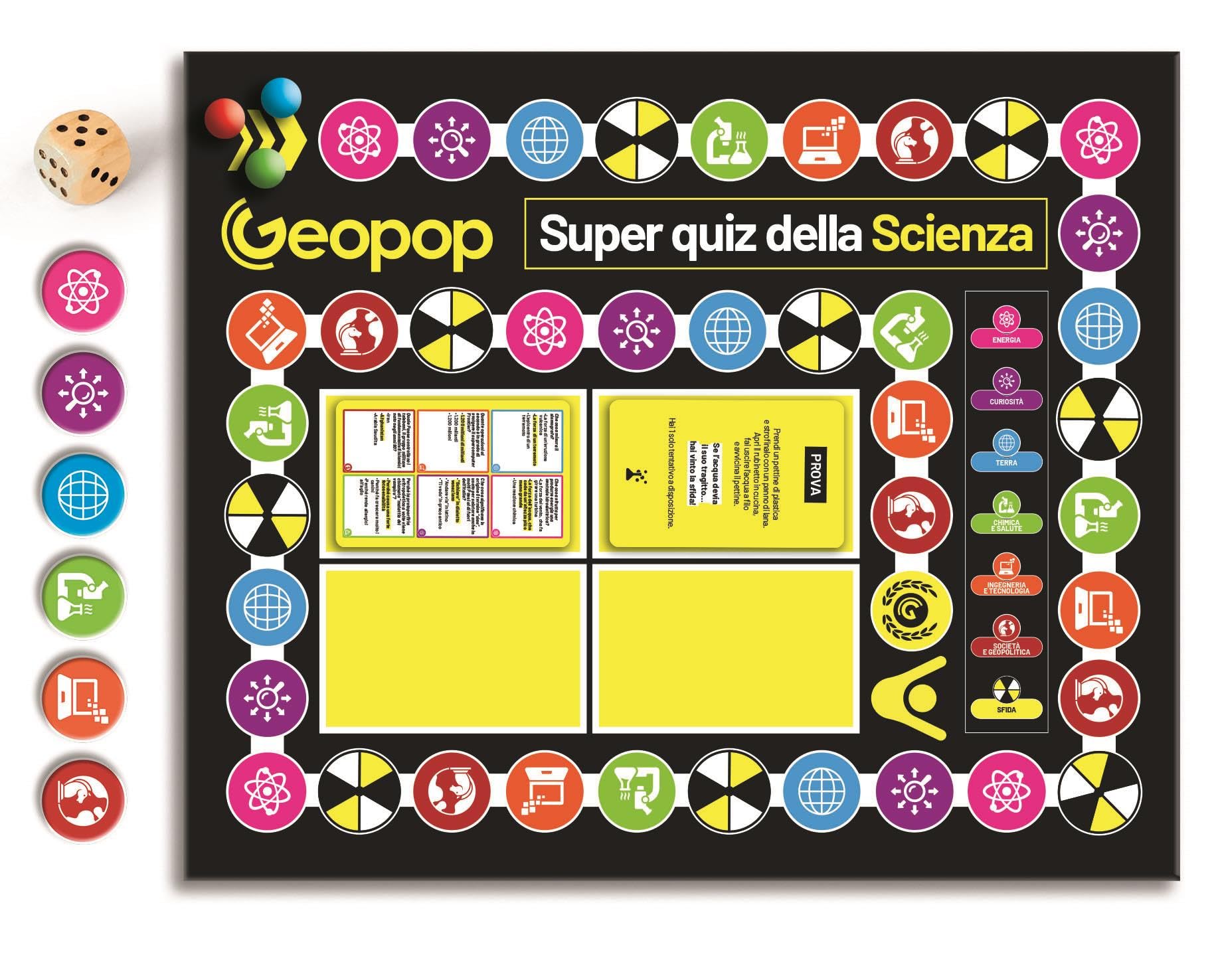 Clementoni x Geopop - Il Super Quiz della Scienza, Gioco Scientifico per Bambini 10+ Anni, Gioco di Società a Tema Scientifico, 2-6 Giocatori, Made in Italy, Lingua Italiana, 19431