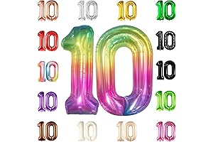 KatchOn Giant Jelly Rainbow Number 10 Balloon Set