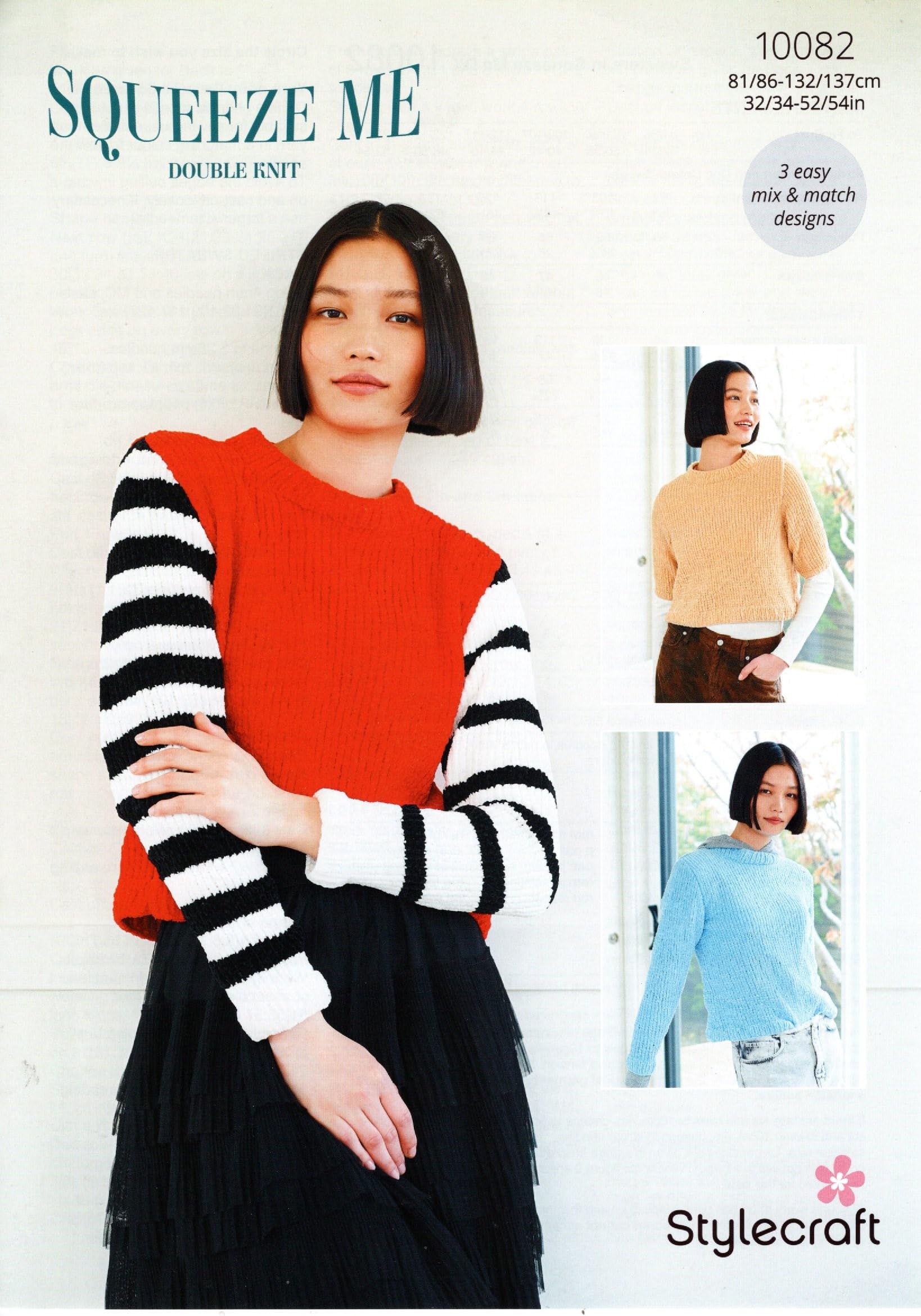 Stylecraft Squeeze Me Double Knitting Pattern 10082 (3 Easy Knit Designs)