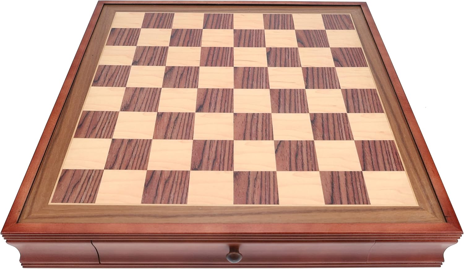 WE Games Deluxe Wooden Chess Board with Storage Drawers - Camphor Wood 19 in., Luxury Chess Set & Checkers for Adults