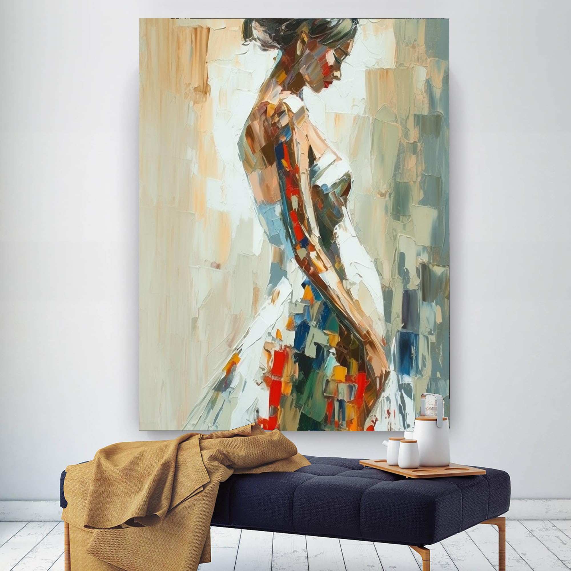 愛の部屋 F15 油彩画 人物画 oil painting art Amazon.com: Yahedoba Abstract elegant profile female oil painting