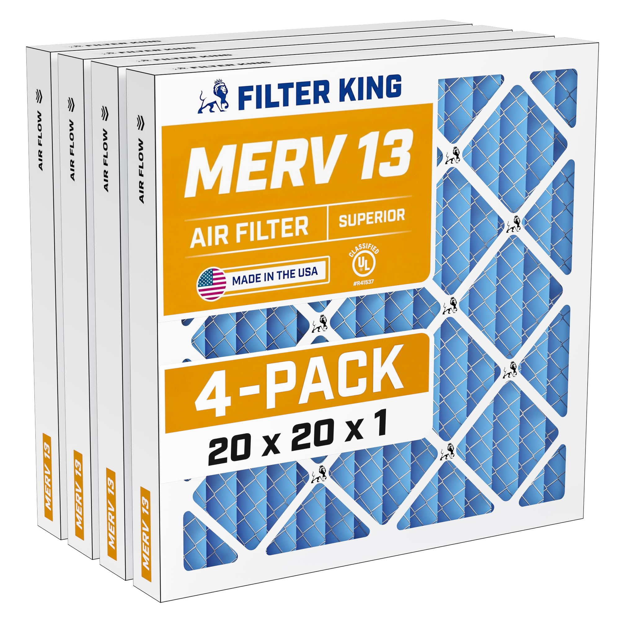 Filter King 20x20x1 Air Filter MERV 13 4-Pack