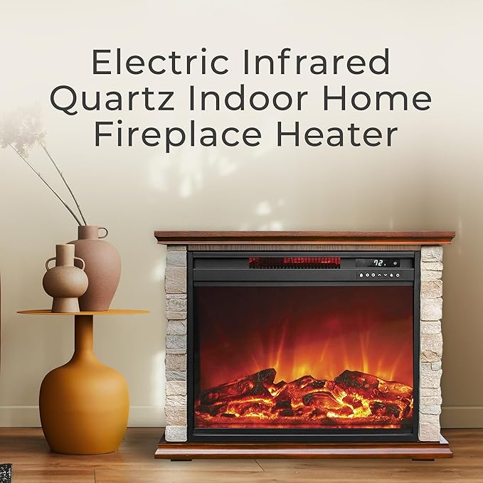 Chimenea Eléctrica LifeSmart 1500W Faux Stone miniatura 5