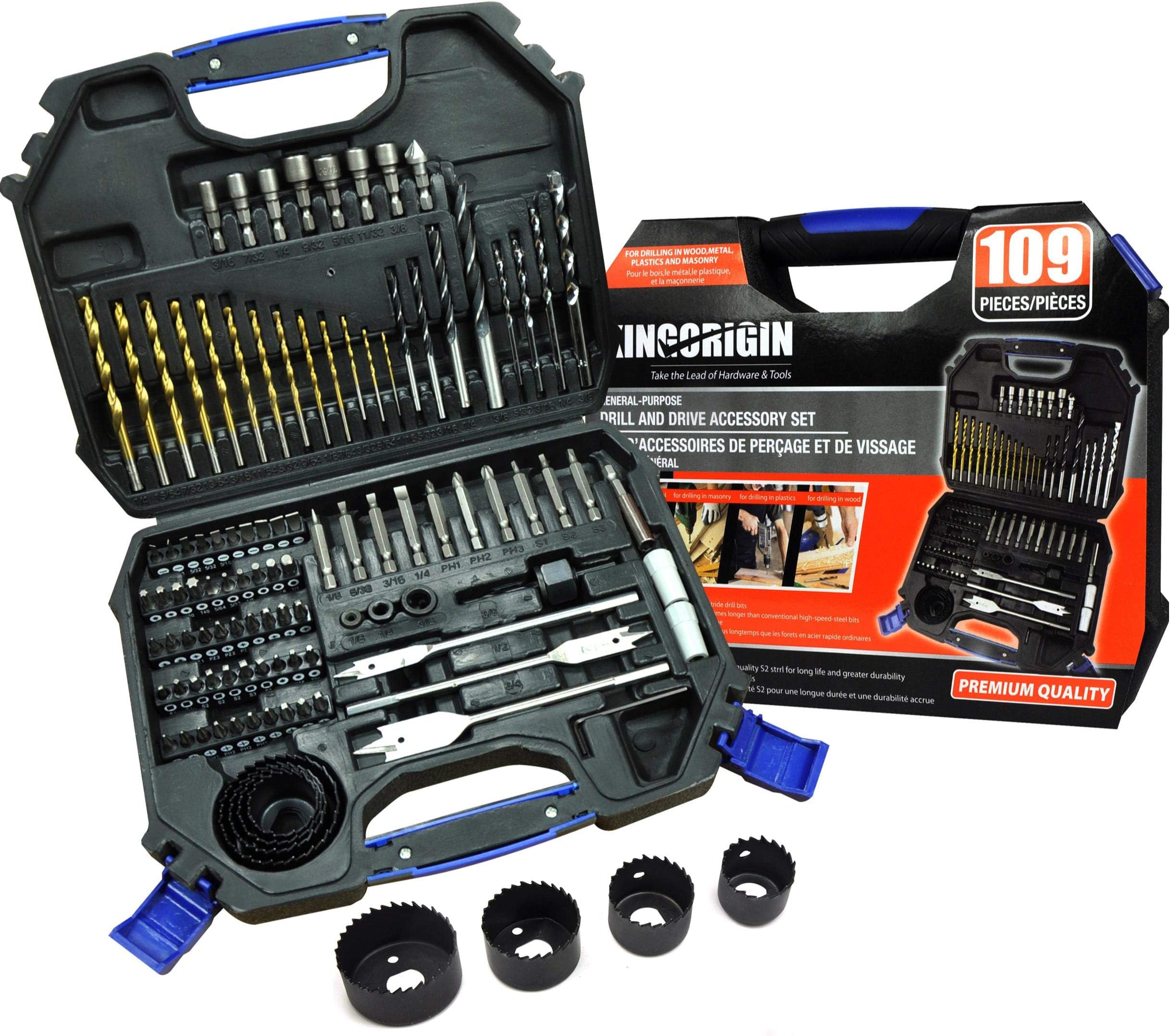 109 Piece Drill and Drive Accessory Set,Drill bits,Drill bit Set,Drill Set,Drilling Driving kit