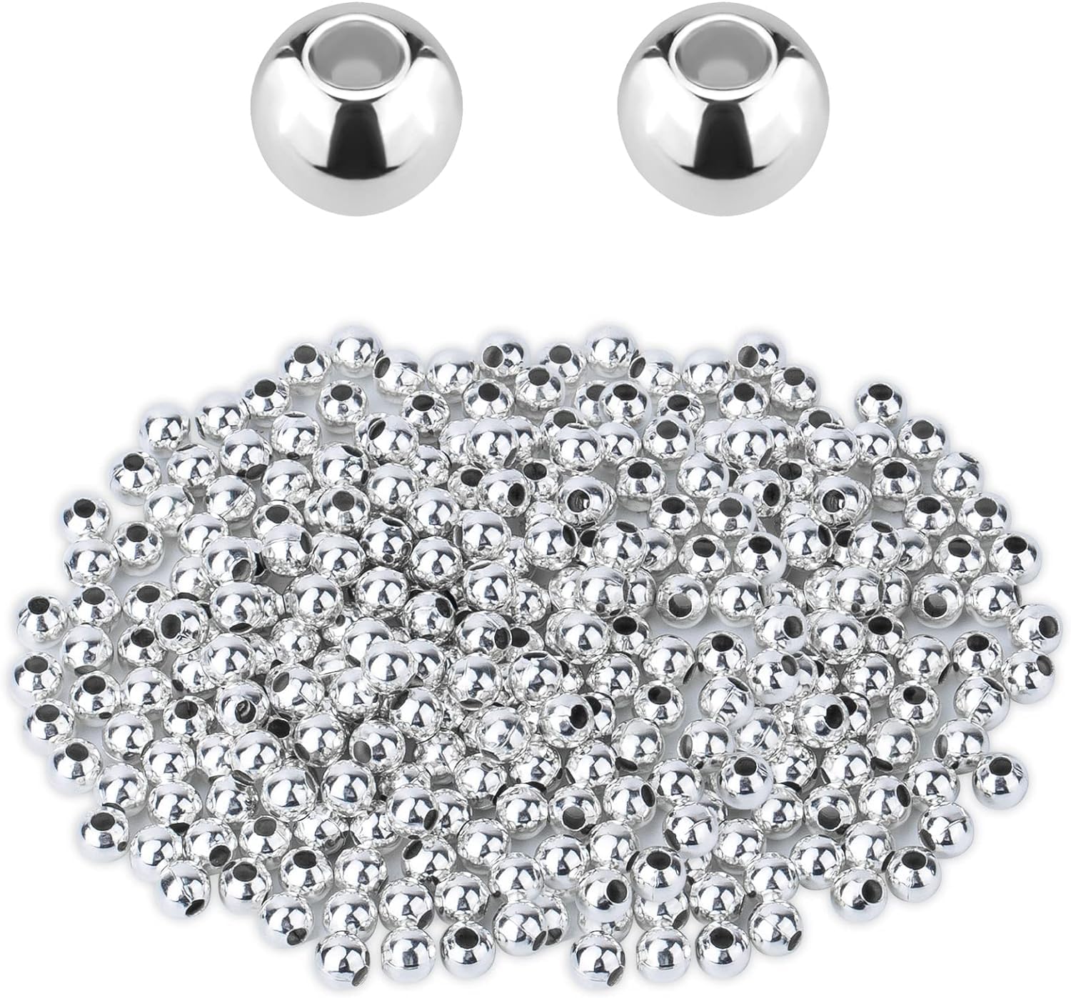 Dreamlover 1000pcs Silver Pearl Beads Sets Round Shape 6mm Pearls Bead for Jewellery Making Craft Moti for Crafting Bracelet Earring Loose Pearls with Holes Sewing Crafts Fake Pearl