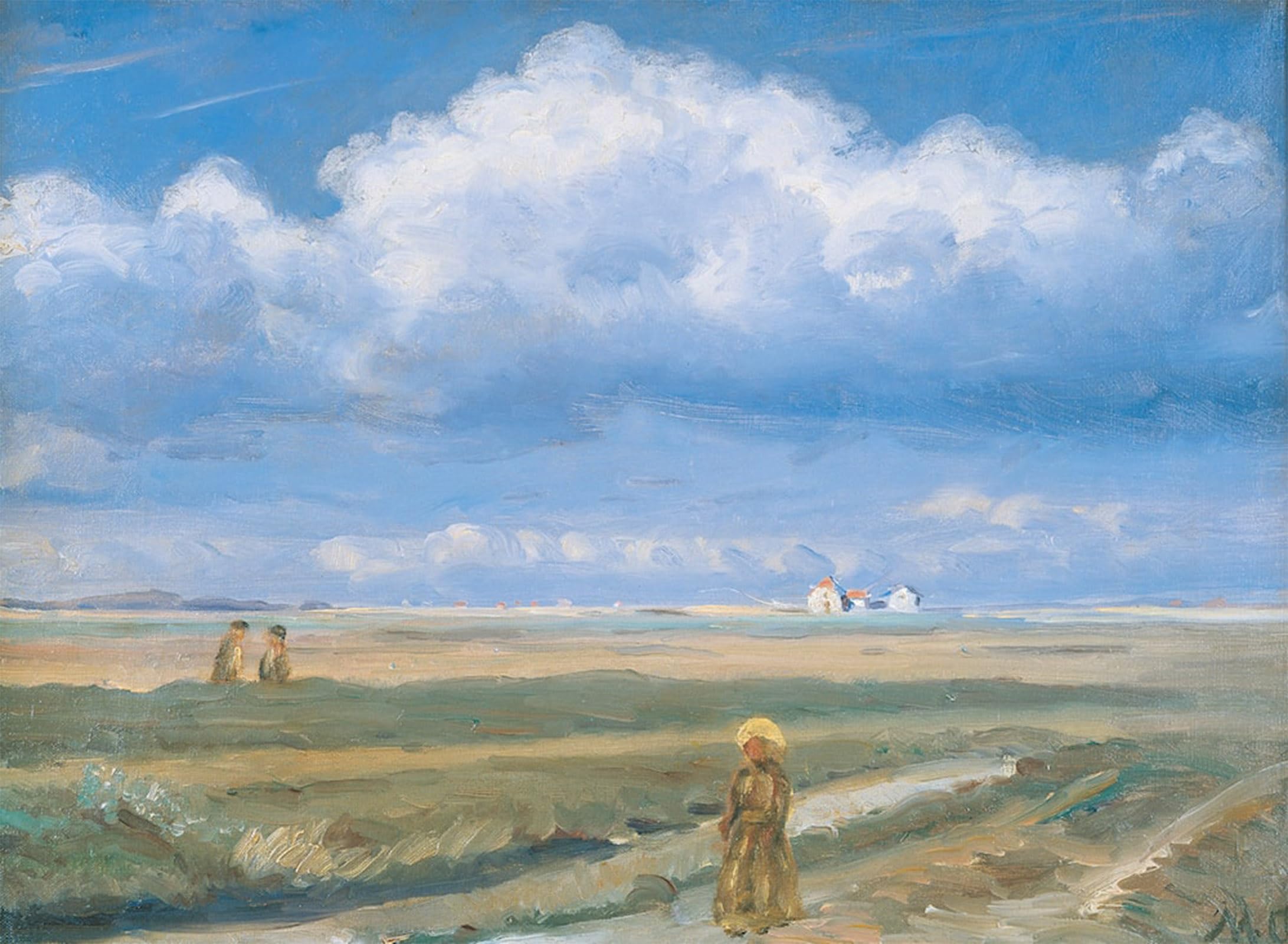 ARTXLXXBN Famous Art Print Poster Vintage Wall Art Moorland Landscape Figures in the Foreground by Michael Peter Ancher Canvas Art Poster for Home Decor 60x90cm