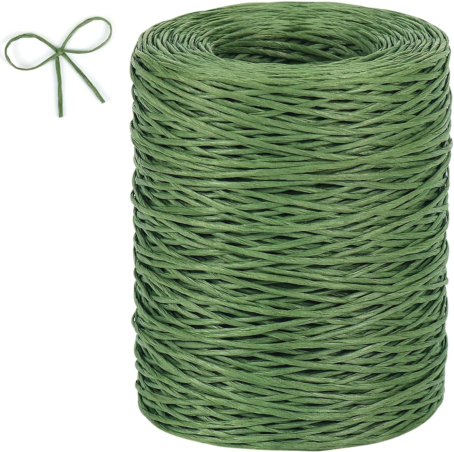 – Stem Wire - 656ft 2mm Paper Covered Bind Wire for Floral Bouquets, Flower Crowns, Wreath Making, Christmas Garlands, Wedding Decor, DIY Bouquet Stem Wrapping and Crafts (Green)