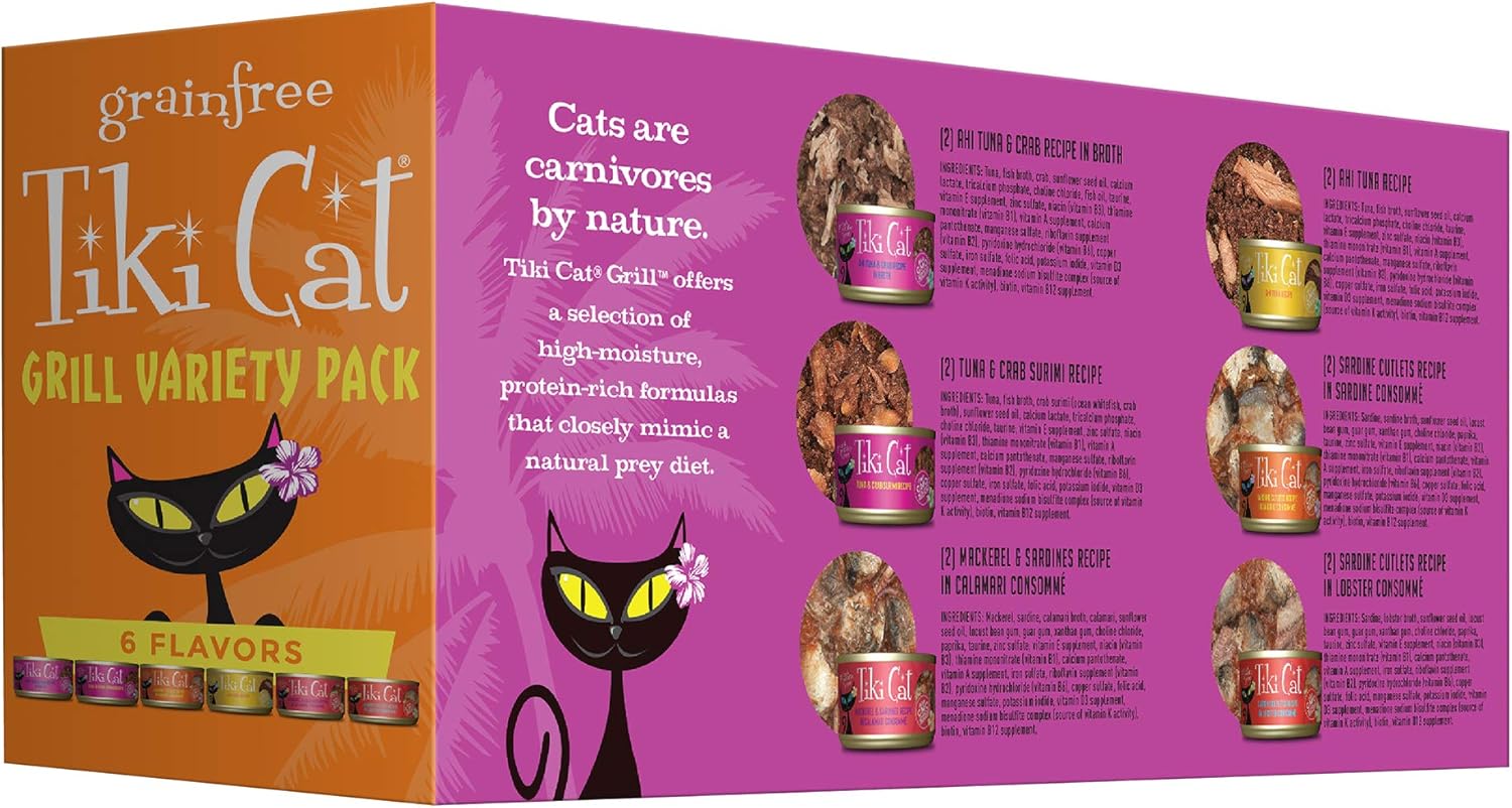 Tiki Cat Gourmet Whole Food 12-Pack King Kamehameha Luau 9-Flavor Variety Pack Pet Food
