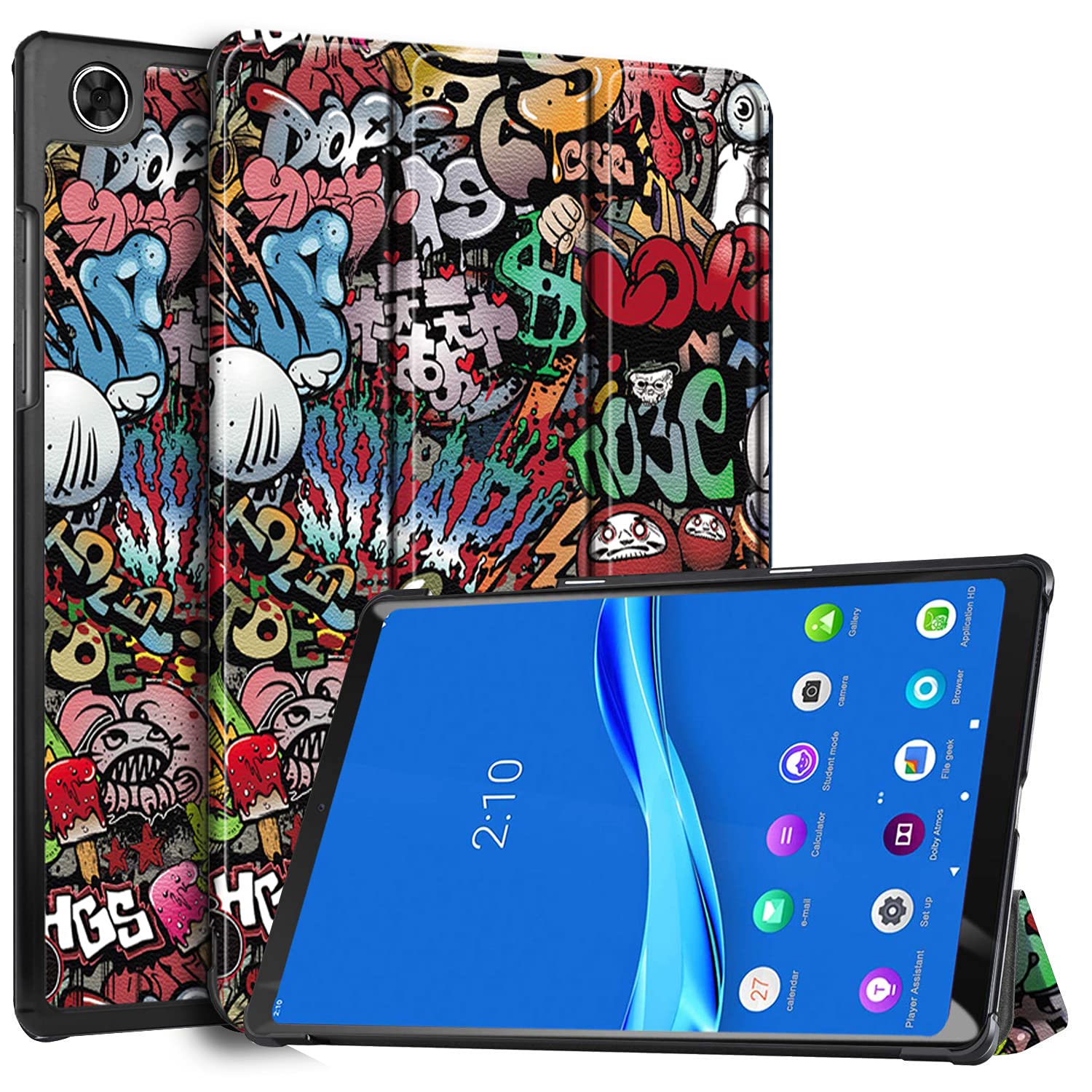Robustrion Faux Leather Smart Trifold Hard Back Flip Stand Case for M10 FHD Plus TB-X606F / TB-X606X [1st and 2nd Gen] 10.3 inches Tablets - Hippy-image-37