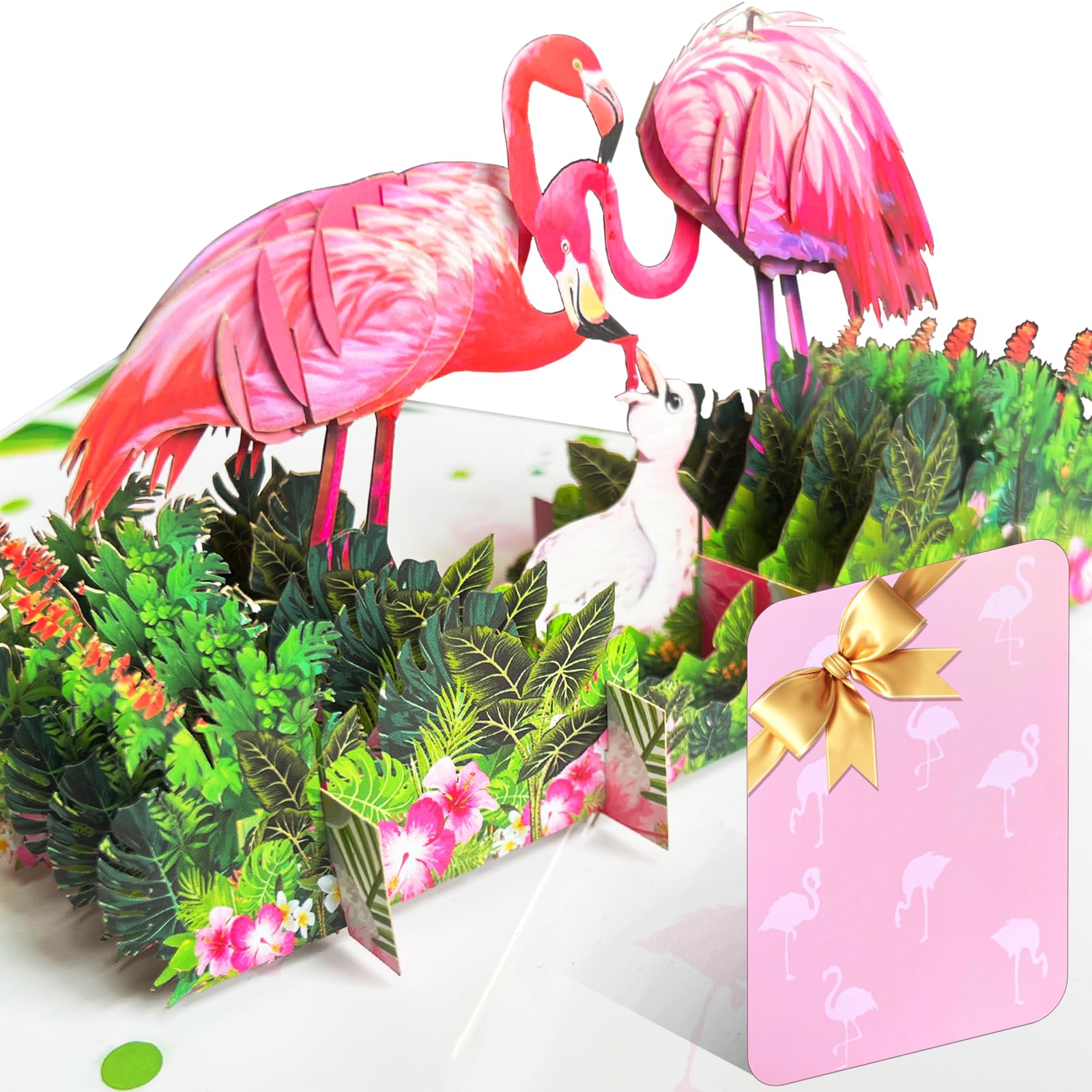 lifairea Mom Birthday Card- 3D Pop Up Flamingo Grandma Happy Birthday Card, Greeting Cards Gift for Wife Husband New Mom Dad Mother Father Daughter