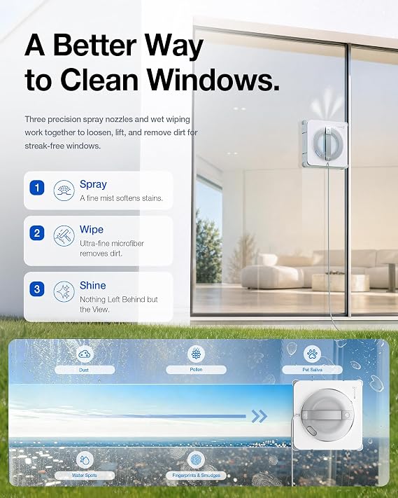 ECOVACS WINBOT W2S PRO Window Cleaning Robot, 10,000Pa Suction