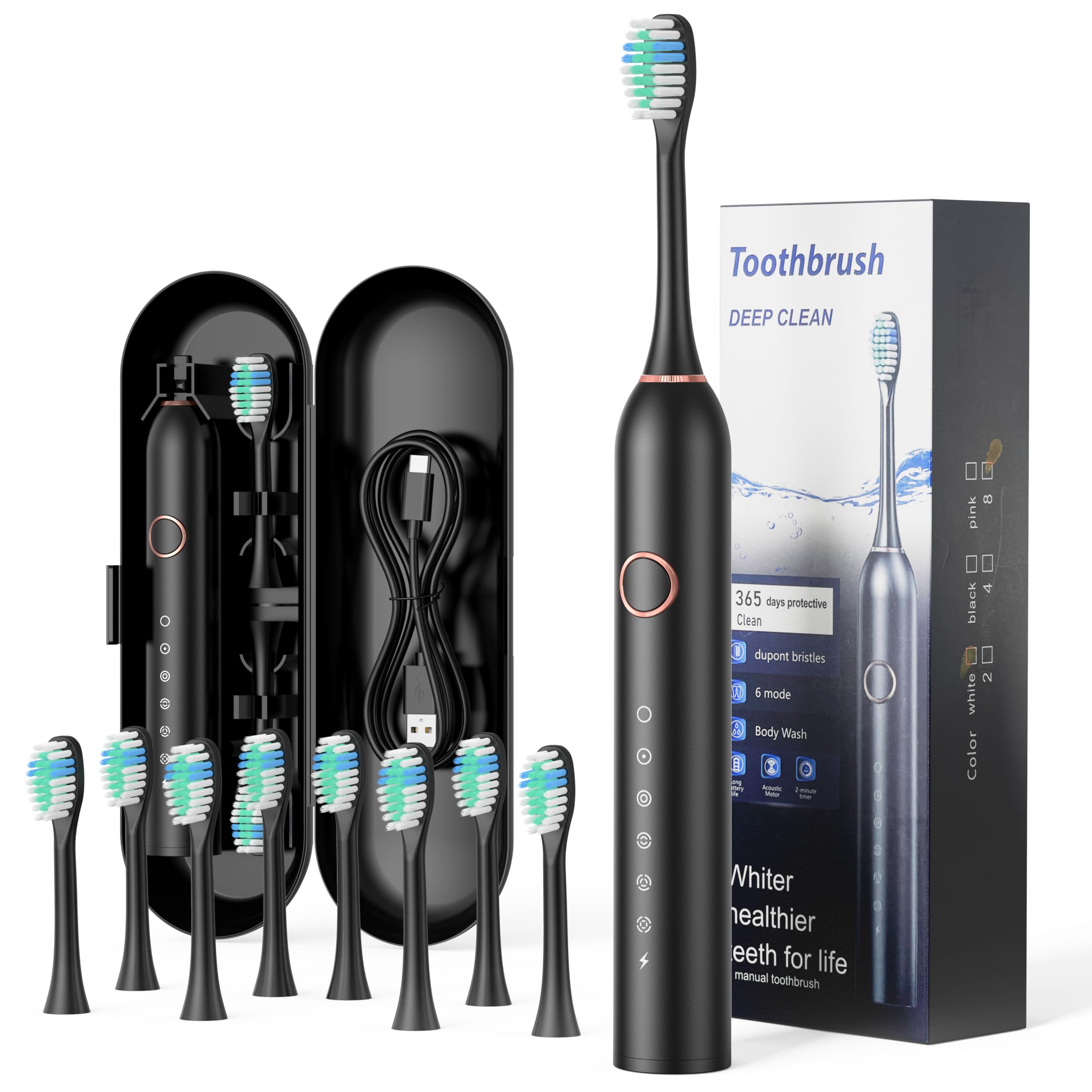 Amazon.co.jp: 電動歯ブラシ 音波式 電動ハブラシ横振り IPX7防水 6 Amazon.co.jp: 電動歯ブラシ 音波式 電動ハブラシ横振り IPX7防水 6