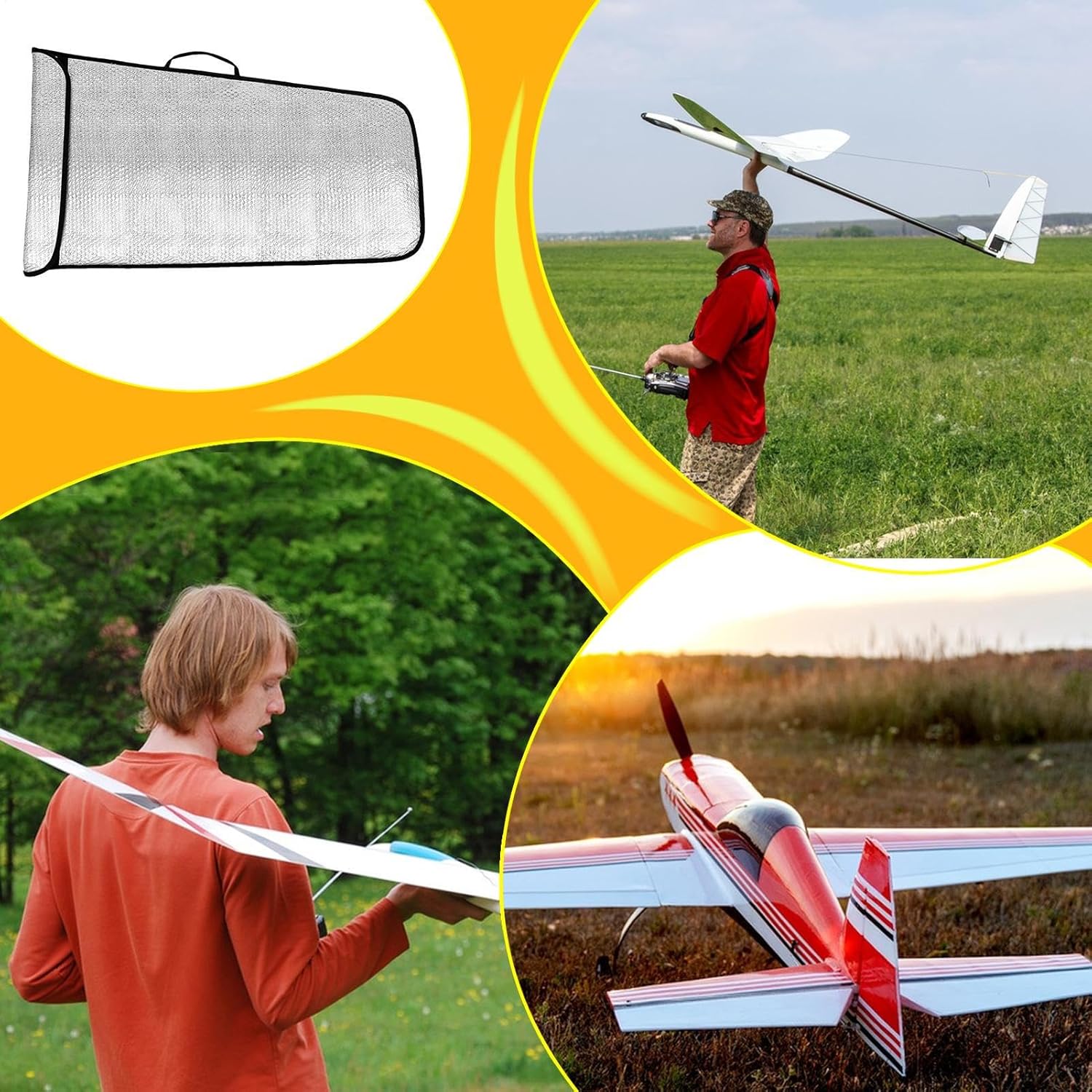 RC Aircraft Guard - Wing Protection Jacket, Insulated Thermal Cover with Secure Grip, Fuselage Safety Tool for Aeroplane Competition, Accessories, Heavy Duty Shield Display Use