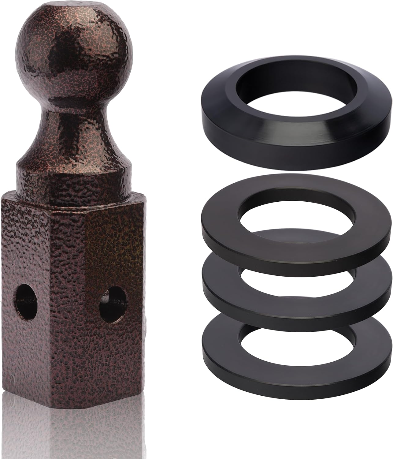 2-5/16" Gooseneck Ball Hitch, Replace#GNXA2000, 4pcs Anti-tilt PU Washers Included, Black Matte Finish Ball and Hitch, 30000lbs