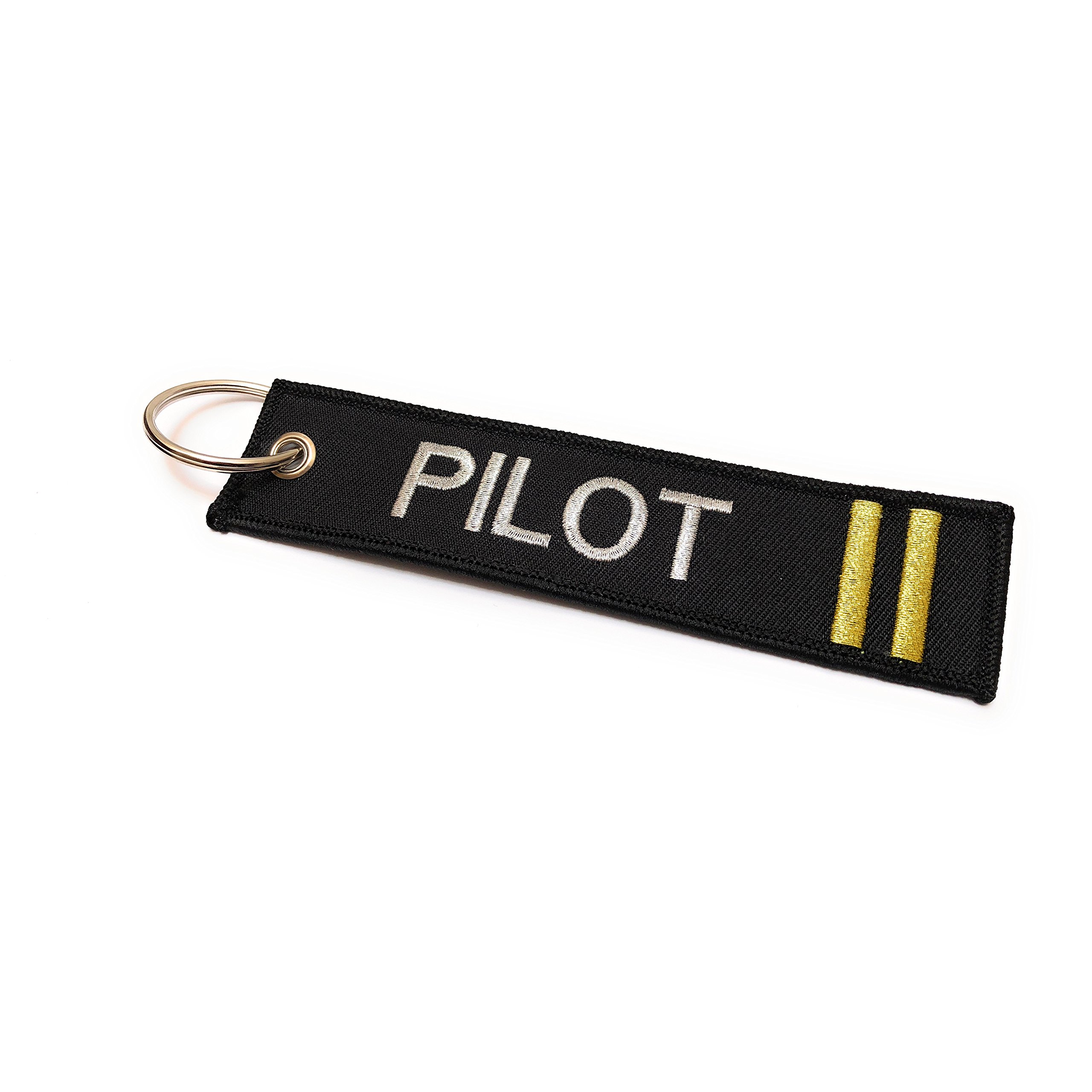 Pilot Keychain | Luggage Tag | 2 Gold Stripes | aviamart®